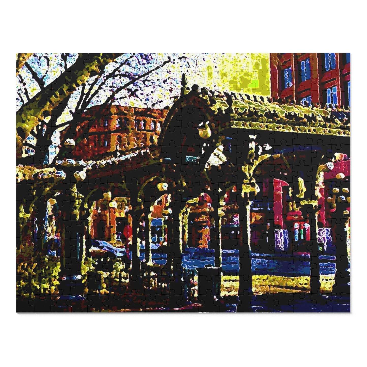 Jigsaw Puzzle (30, 110, 252, 500,1000-Piece) ... A Very Fine Place To Meet ... To Catch The Bus ... 'To Find A Friend' .. Just-To-Hangout ... Dr FJHolt Base Photo ... Original Works ...