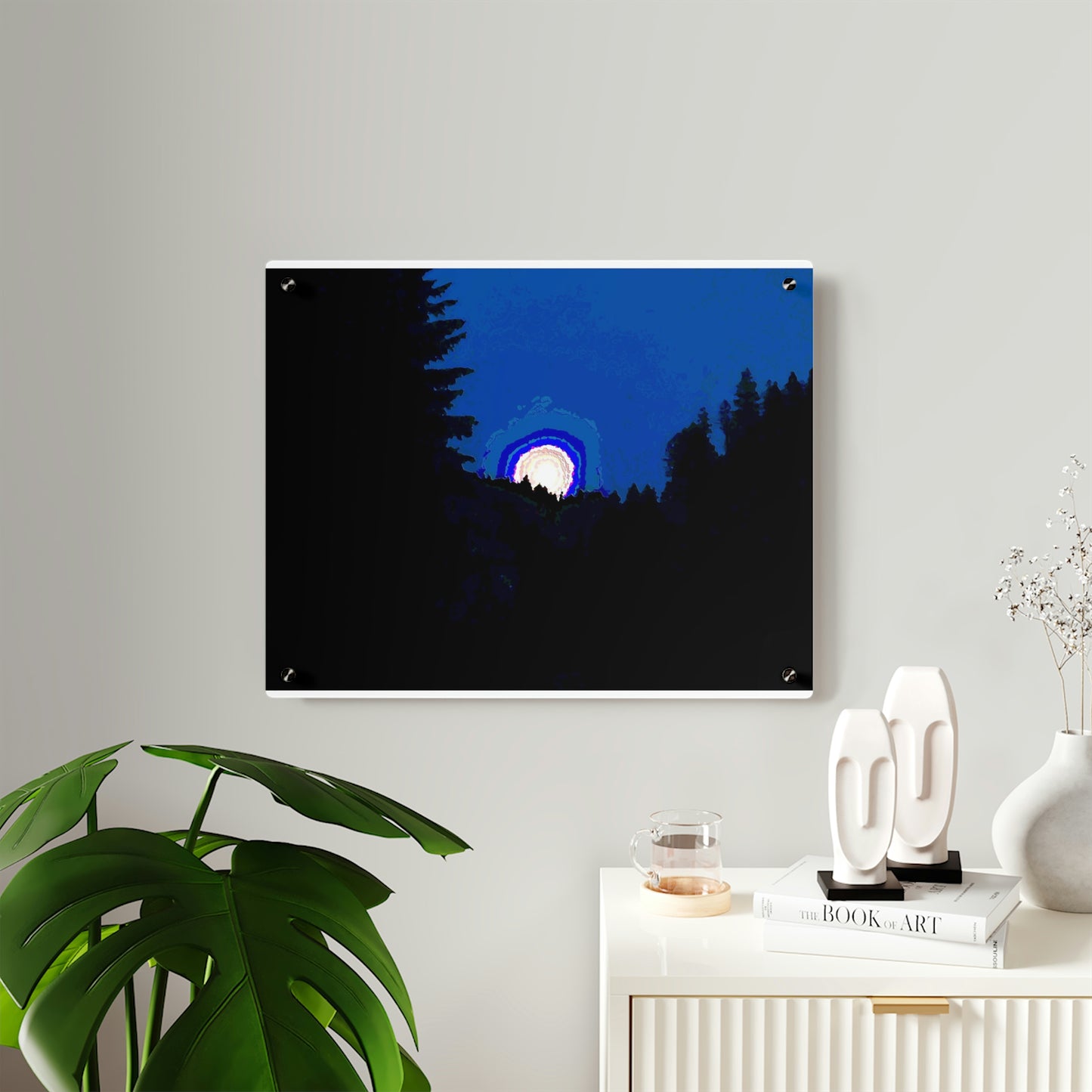 Acrylic Wall Art Panels ... "The Road Home" ...' Over The River & Through The Woods To? ...' ... Moonscape Near Elk City, Idaho ... Original Works ... 5Jan23 ...