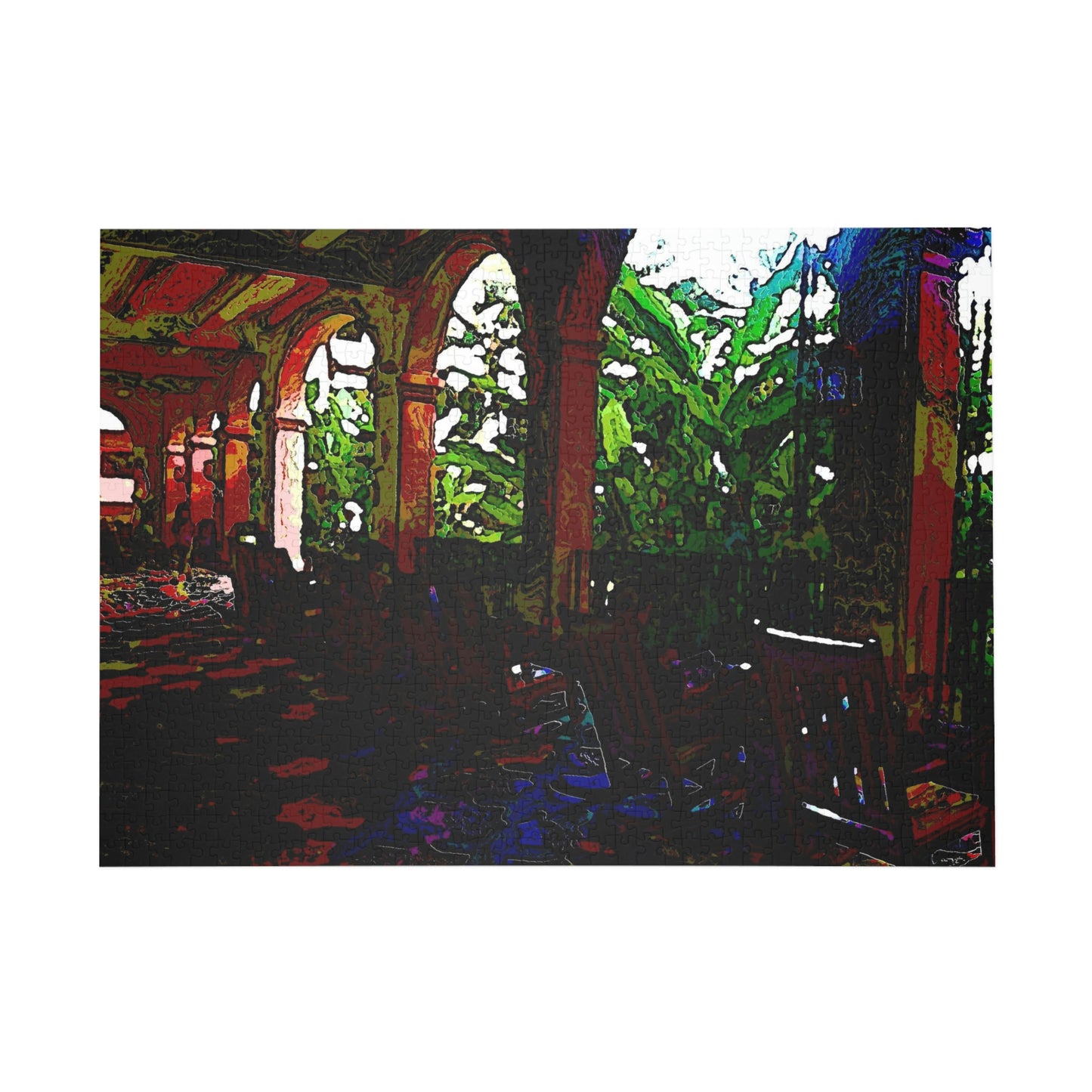 Puzzle (96, 252, 500, 1000-Piece) ... Lanai & Rocking Chairs At: 'The Pink Palace' ... The Royal Hawai'ian ... Honolulu, HI ... '27Oct2014' ... Original Works ...
