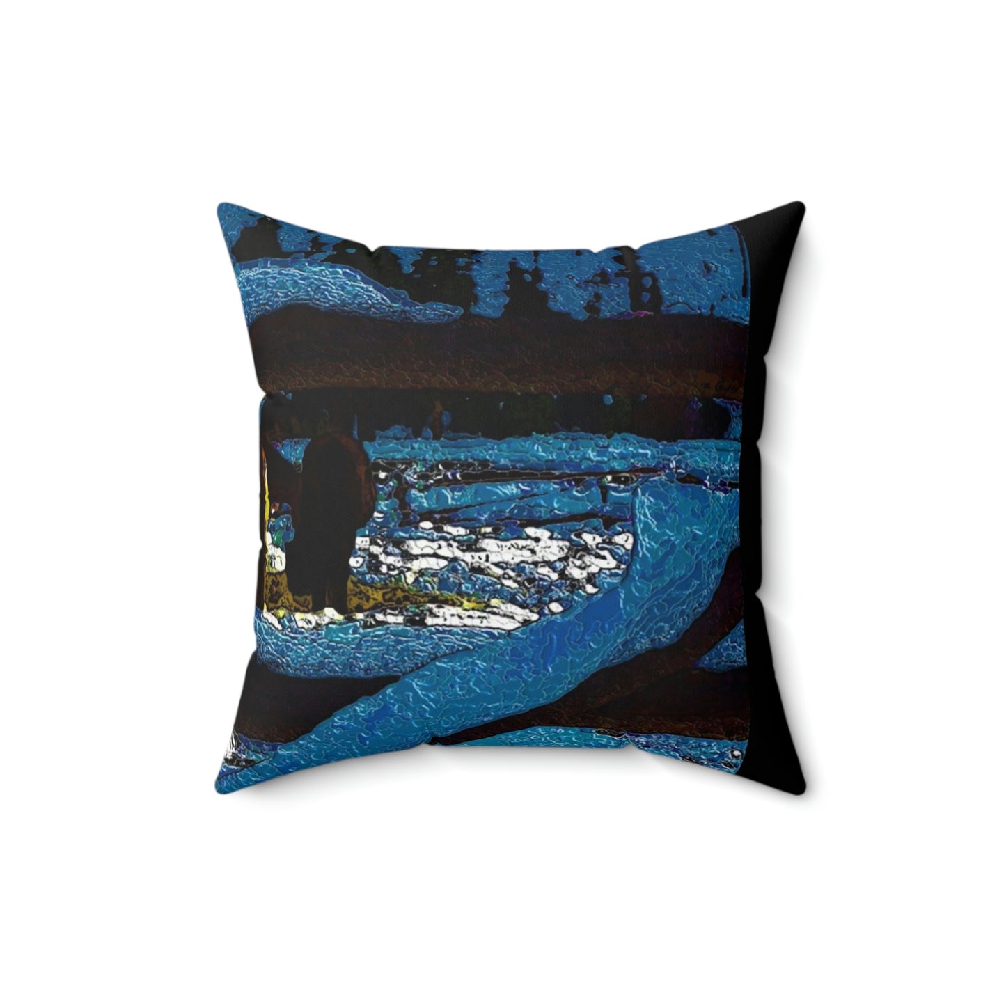 Spun Polyester Square Pillow ...  A Horse ... A Saddle ...  Foraging Through The Snow ...  An_Asses 'Cry' ... Central Idaho, November 2022 ...  Original Works ..