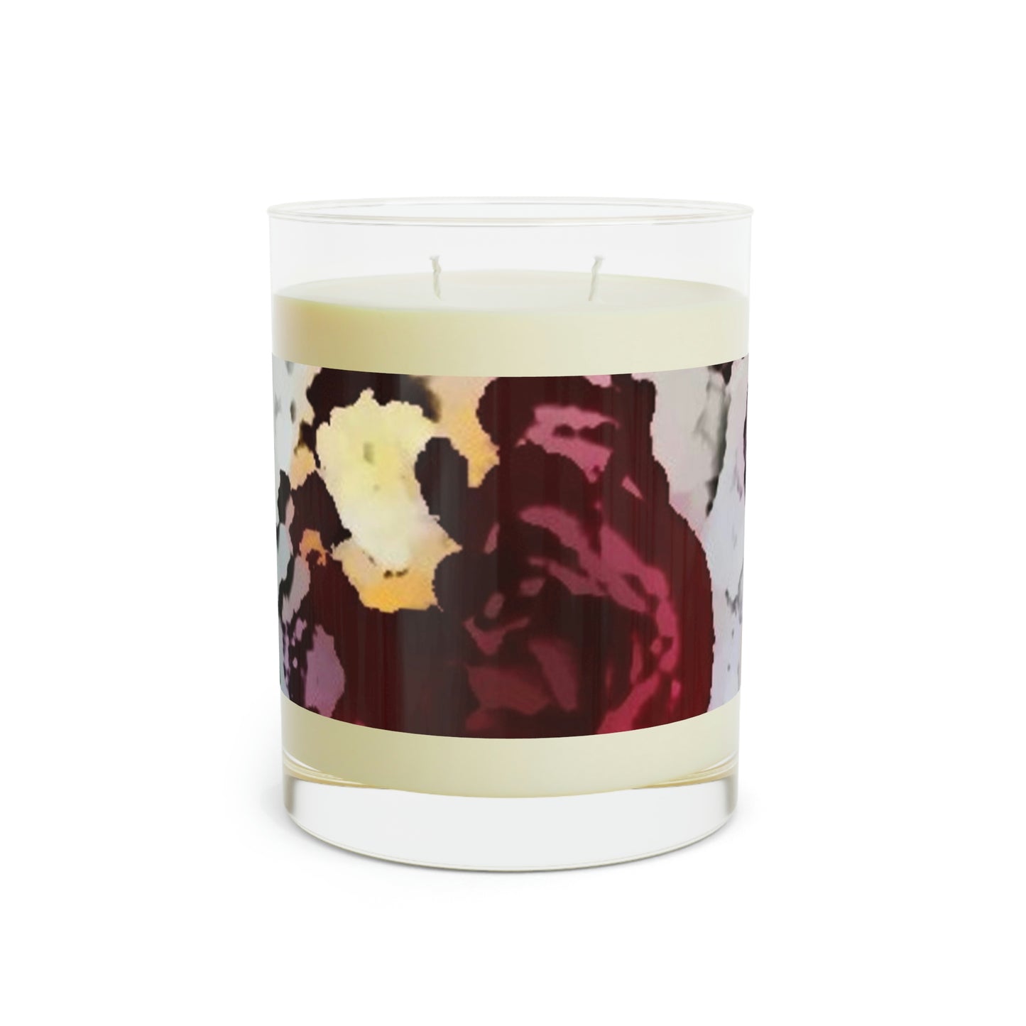 Scented Candle - Full Glass, 11oz ... "A Friendly Flower" ... Pointsettia 'Pointing' ... Original Works ... (Supplied Photograph) ...