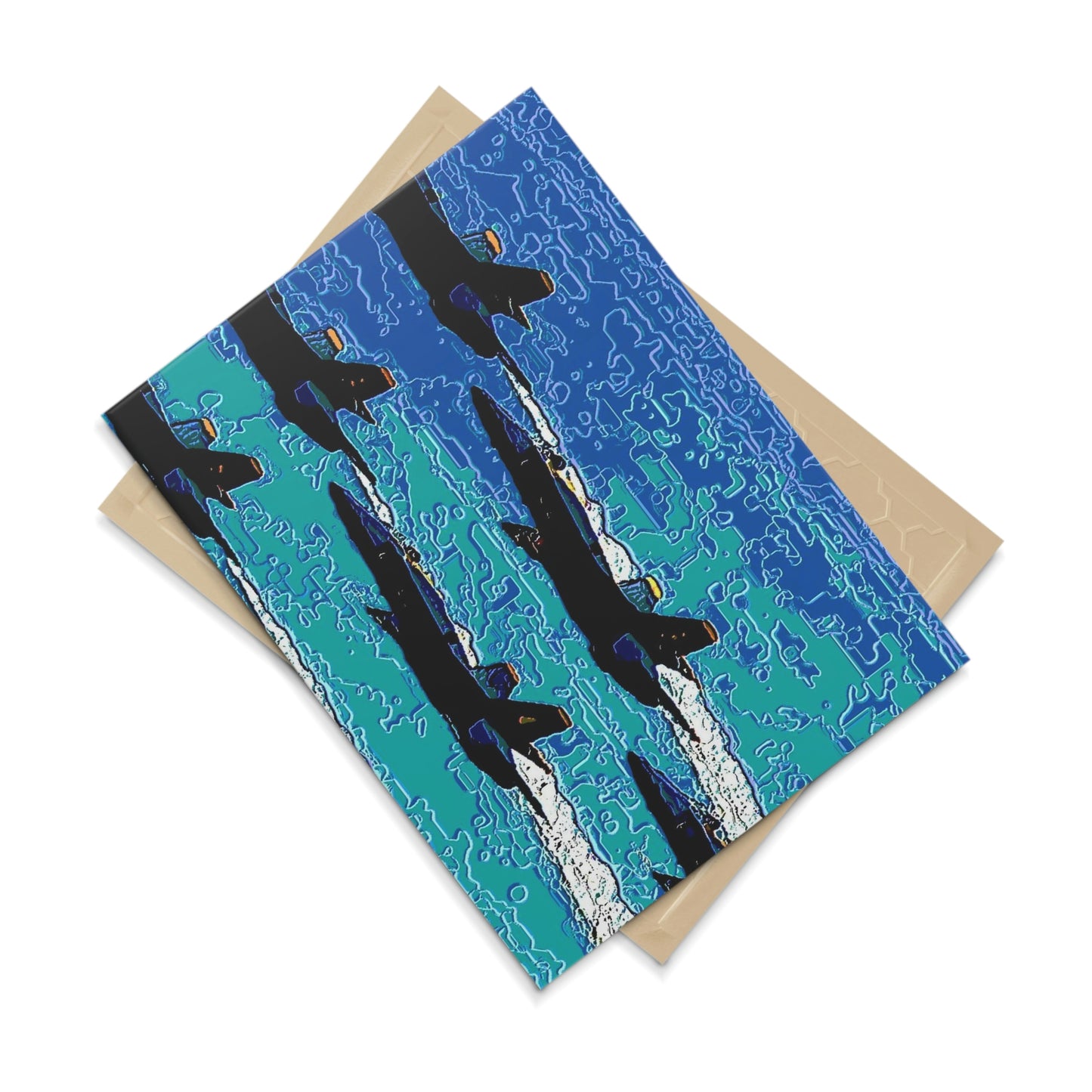 Ceramic Photo Tile ... Seattle Seafair ..."Blue Angels Run Over Lake Washington" ... Circa Mid 1980's ... Dr FJ Holt ... Original Works ...