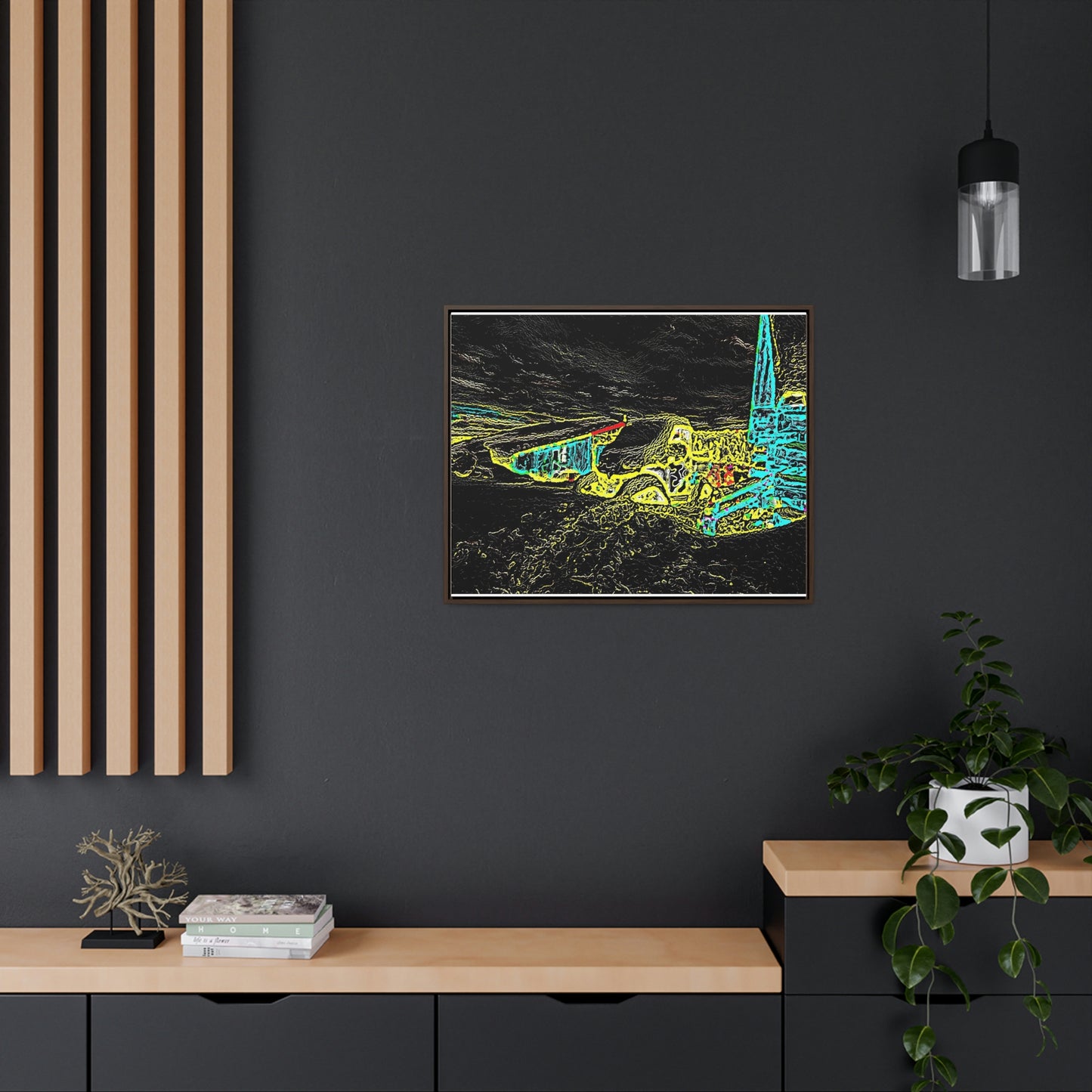 Gallery Canvas Wraps, Horizontal Frame ... "Snow Vehicle In Snow Storm At-Rest" ... Circa 12Mar23 ... Central Idaho ... 18-Hours Rendering Time: Original Works ...