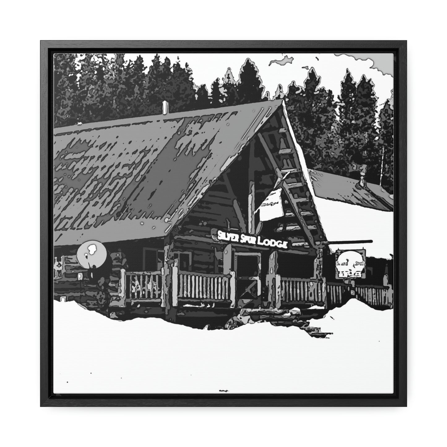 Gallery Canvas Wraps, Square Frame ... A Beautiful Lodge & Back-Country Outfitter In A Mountain Town ... 'Dixie, Idaho, November 2022' ... Original Works ...