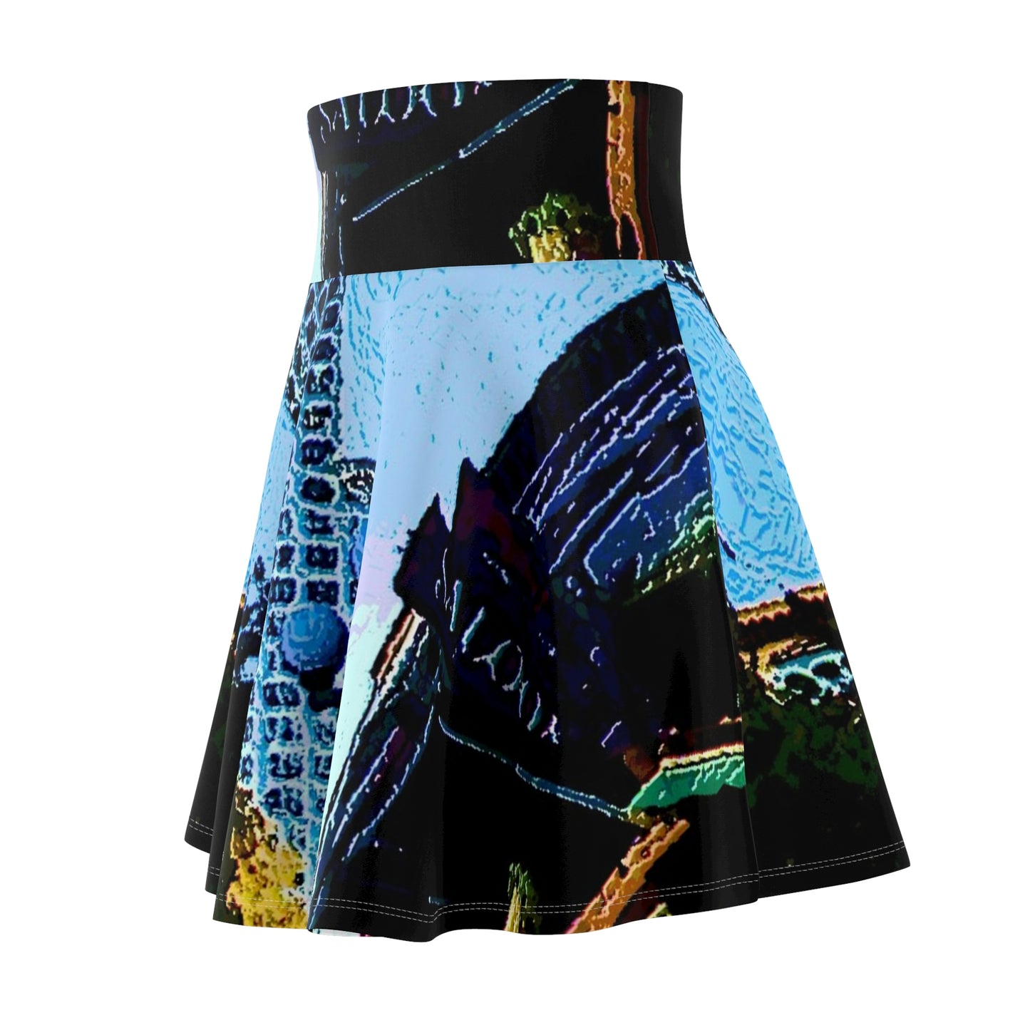 Women's Skater Skirt ...  Pioneer Square & Smith Tower ... 'That World Famous View' ... Colleague Supplied Photo ... Original Works ...