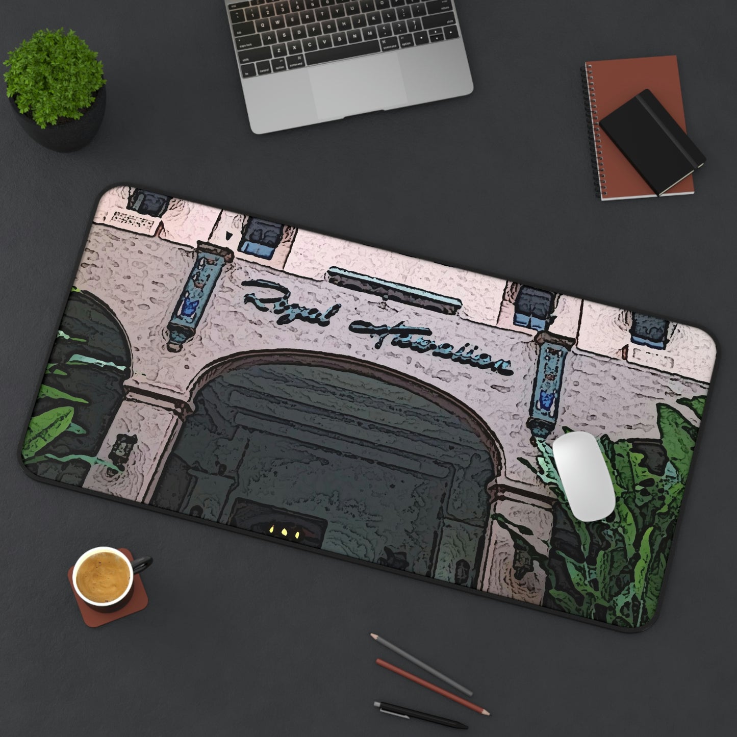 Desk Mat ... "La Grande Entree" At: 'The Pink Palace' ... The Royal Hawai'ian ... Honolulu, HI ... '27Oct2014' ... Original Works ...