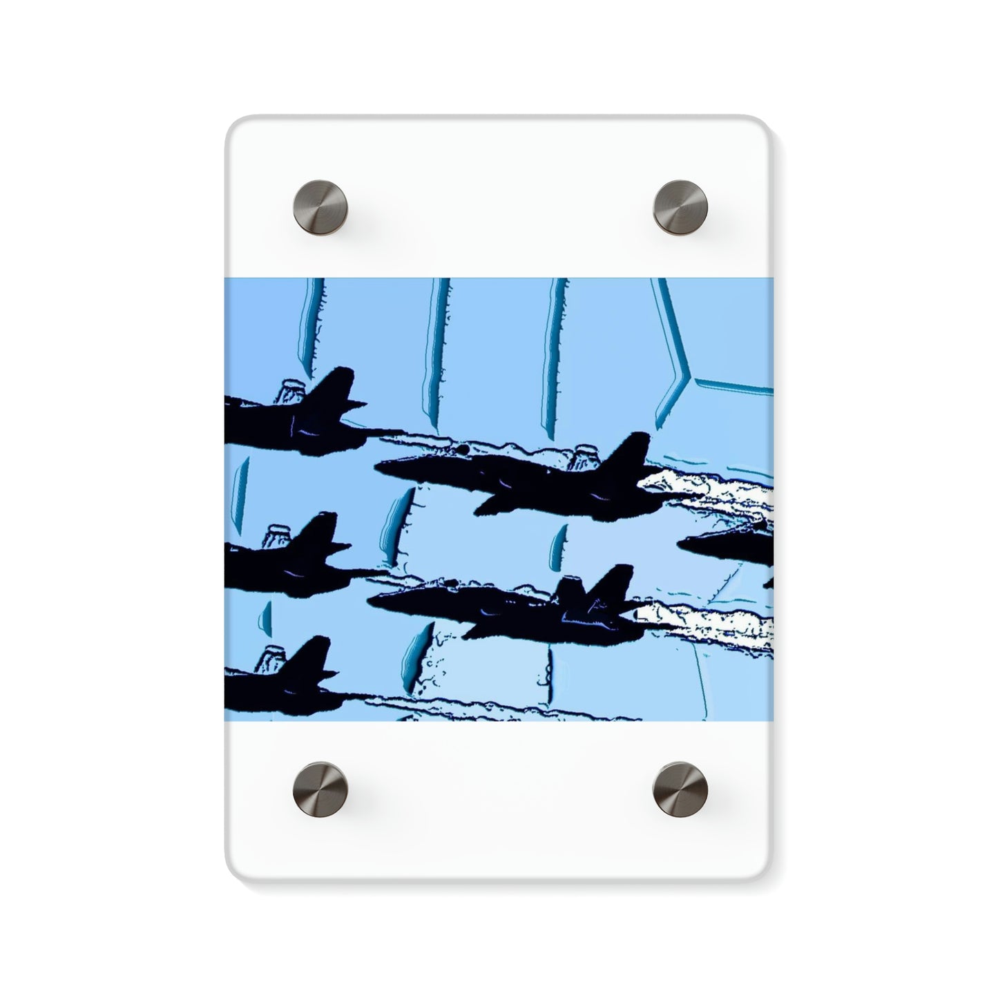 Acrylic Wall Art Panels ... Seattle Seafair ..."Blue Angels Run Over Lake Washington" ... Circa Mid 1980's ... Dr FJ Holt ... Original Works ...