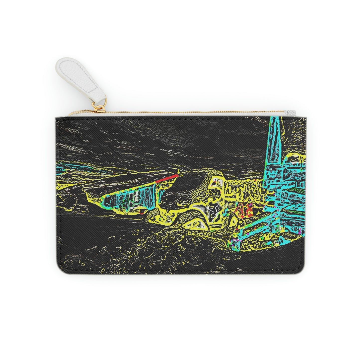 Mini Clutch Bag ...  "Snow Vehicle In Snow Storm At-Rest" ... Circa 12Mar23 ... Central Idaho ... 18-Hours Rendering Time: Original Works ...