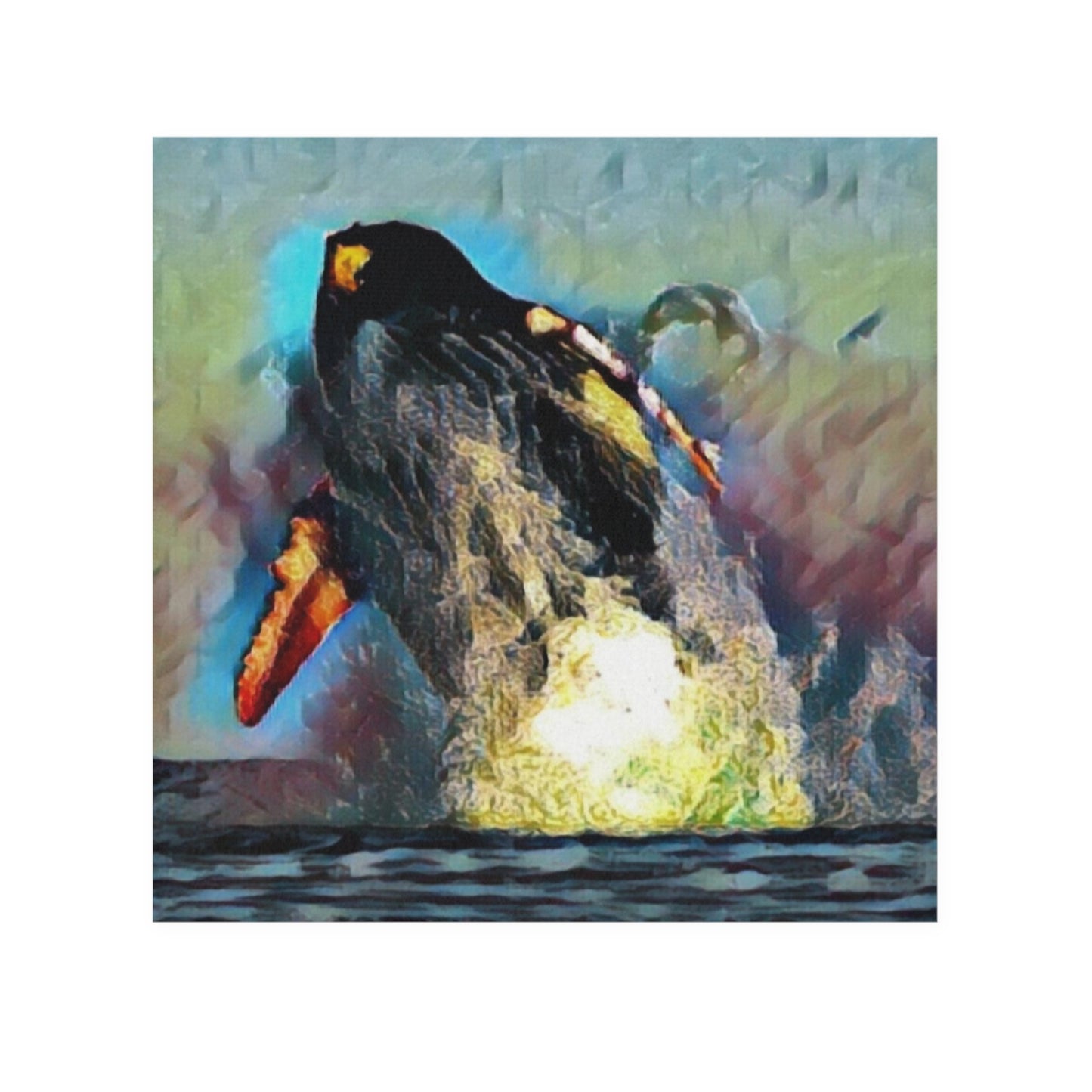 Face Towel ... An Extraordinary Humpback Breach ... 'With Explosive Energy' ... Family Archives (KPH) ... Circa: 21st Century. Maui, HI ... Original Works ...