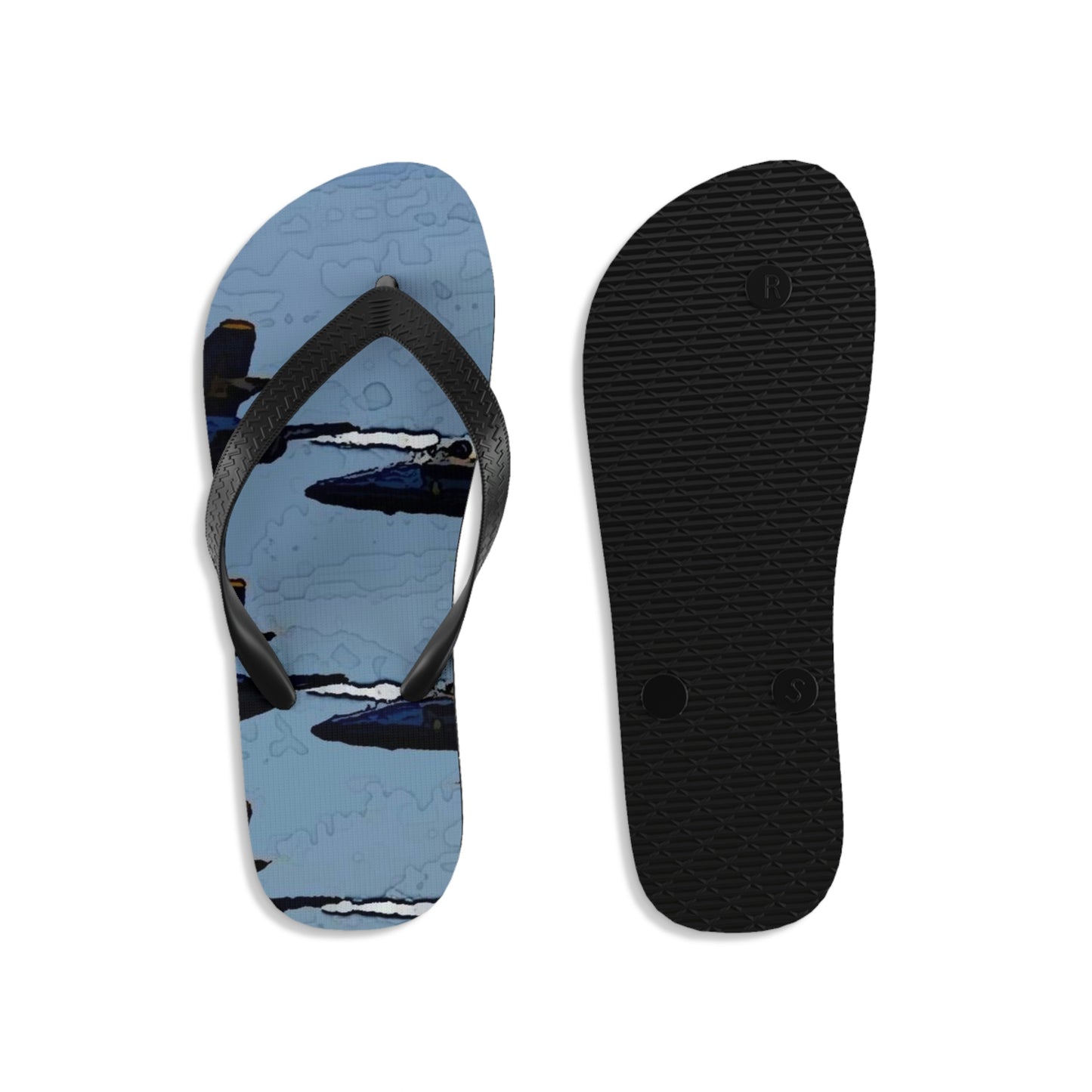 Unisex Flip-Flops ... Seattle Seafair ..."Blue Angels Run Over Lake Washington" ... Circa Mid 1980's ... Dr FJ Holt ... Original Works ...