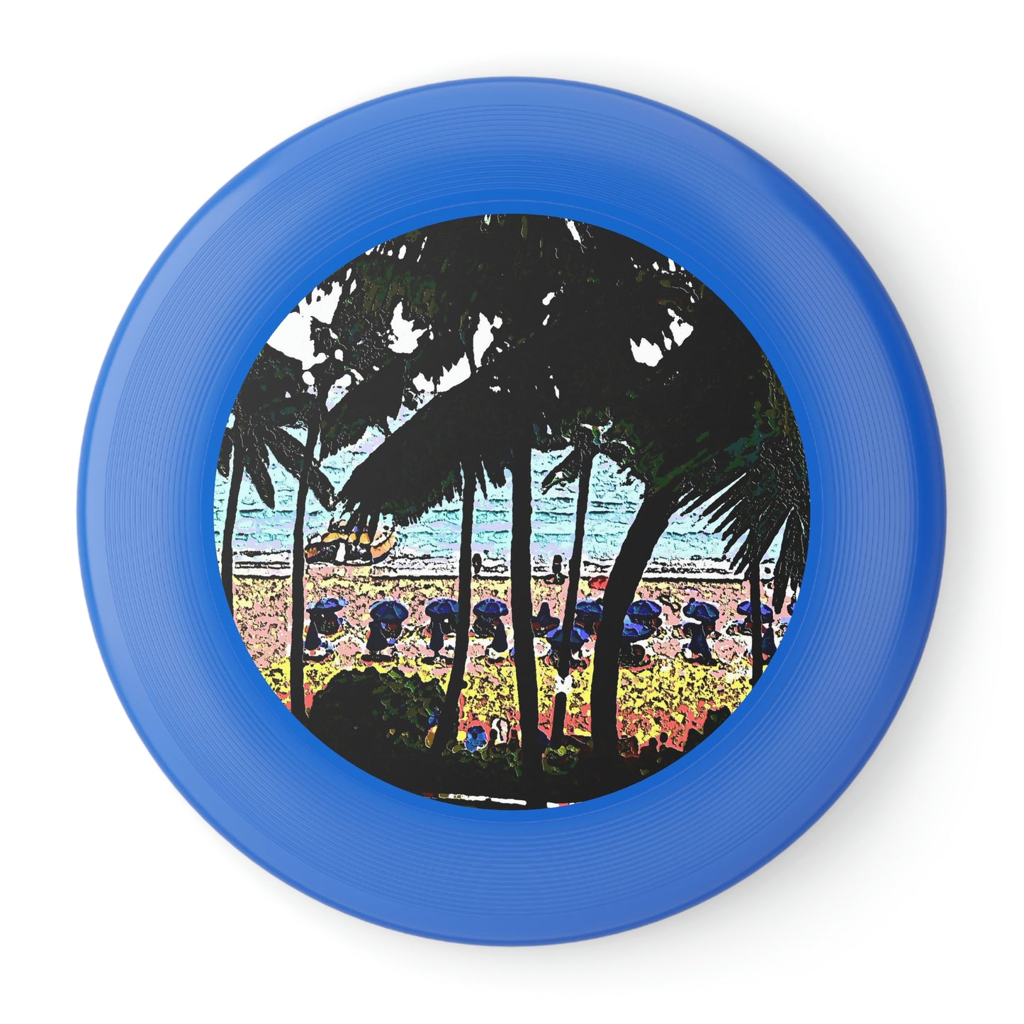 Wham-O Frisbee ...  "A Beautiful Beach Amongst The Palms" ... The Outrigger Waikiki, Honolulu, Oahu ... Original Works ...