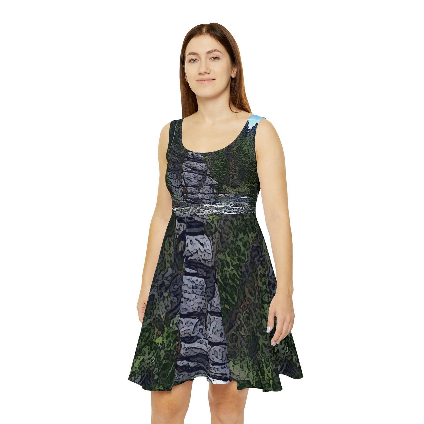 Women's Skater Dress ..."I Am Innocent" ... Tricky-Dick Immortalized ... Nixon Rock: Along The River ... Central Idaho, Summer 2020 ... Original Works ...