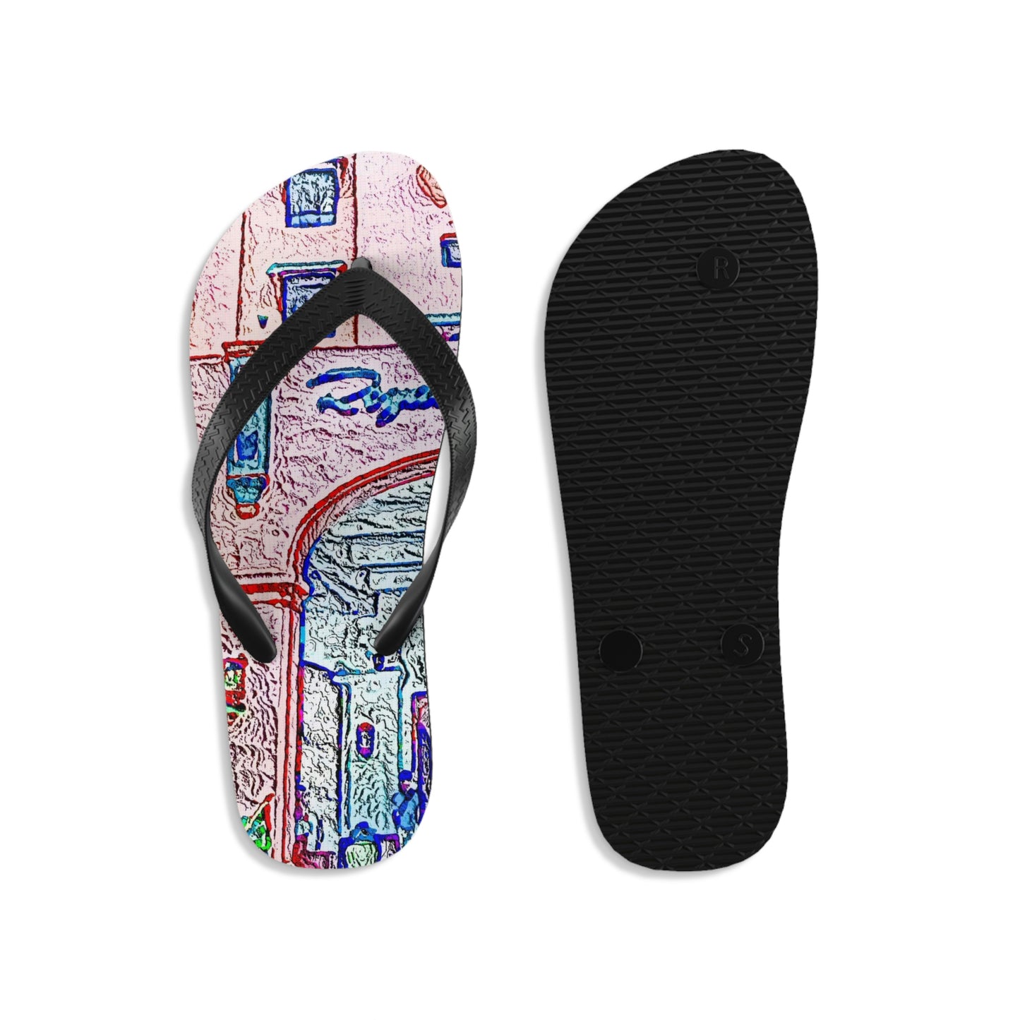 Unisex Flip-Flops ... "La Grande Entree" At: 'The Pink Palace' ... The Royal Hawai'ian ... Honolulu, HI ... '27Oct2014' ... Original Works ...