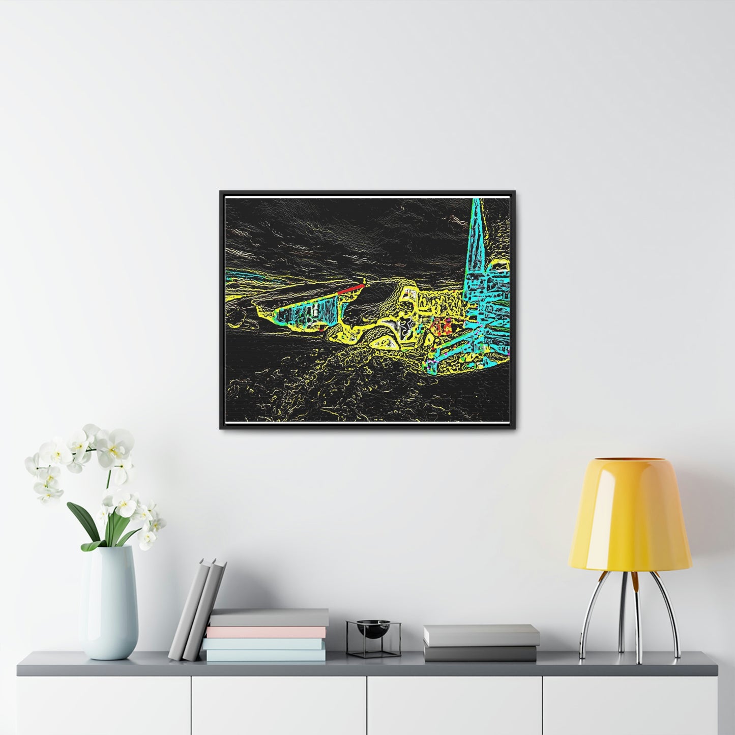Gallery Canvas Wraps, Horizontal Frame ... "Snow Vehicle In Snow Storm At-Rest" ... Circa 12Mar23 ... Central Idaho ... 18-Hours Rendering Time: Original Works ...