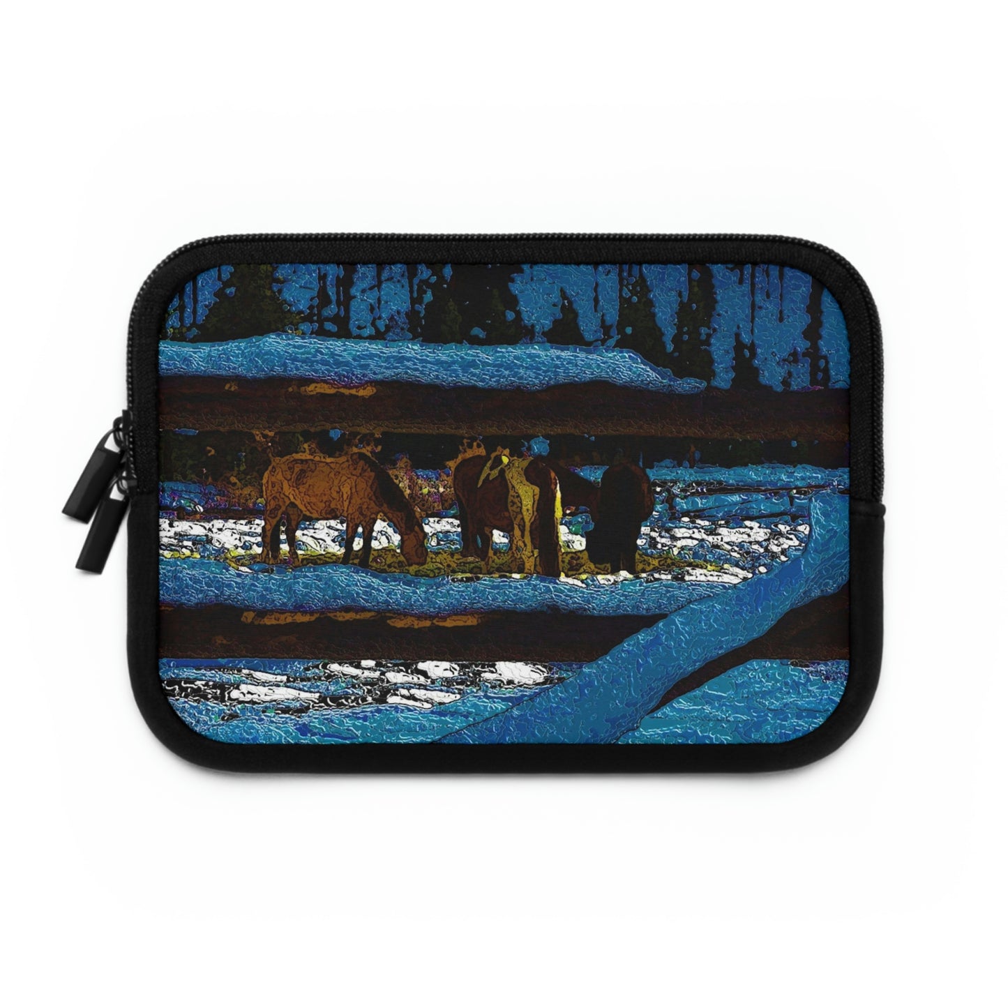 Laptop Sleeve ...  A Horse ... A Saddle ...  Foraging Through The Snow ...  An_Asses 'Cry' ... Central Idaho, November 2022 ...  Original Works ..
