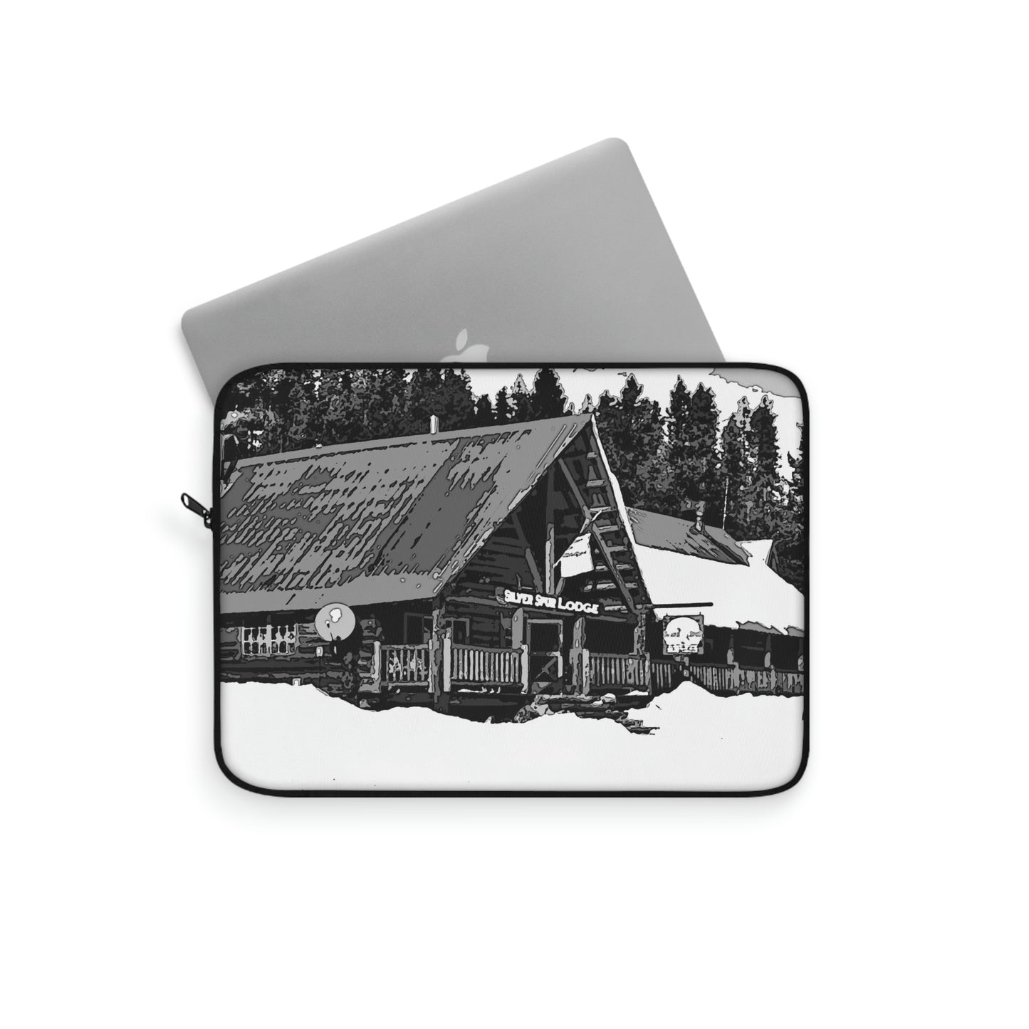 Laptop Sleeve ... A Beautiful Lodge & Back-Country Outfitter In A Mountain Town ... 'Dixie, Idaho, November 2022' ... Original Works ...