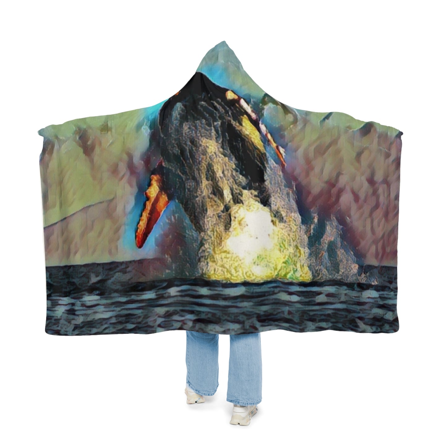Snuggle Blanket ... An Extraordinary Humpback Breach ... 'With Explosive Energy' ... Family Archives (KPH) ... Circa: 21st Century. Maui, HI ... Original Works ...