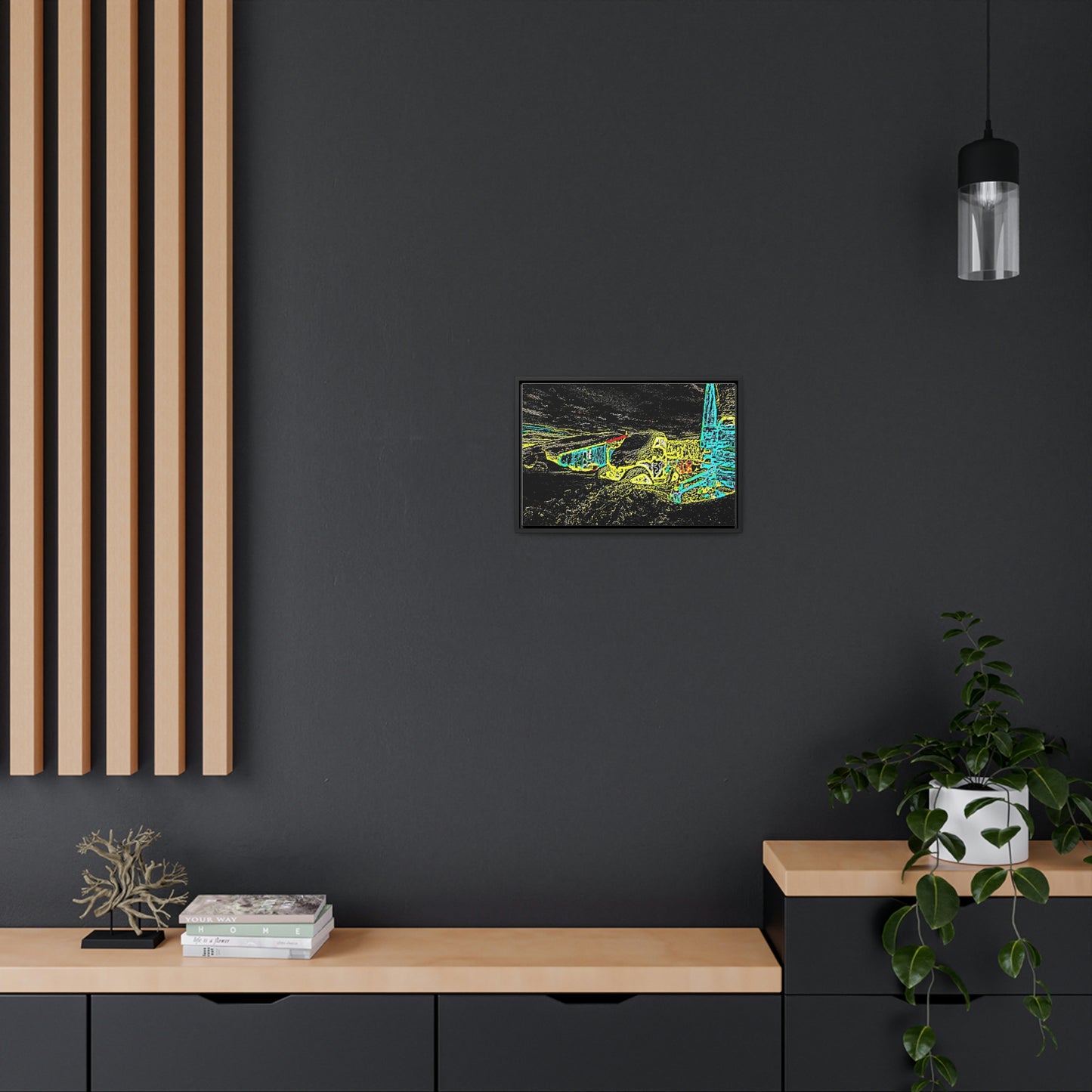 Gallery Canvas Wraps, Horizontal Frame ... "Snow Vehicle In Snow Storm At-Rest" ... Circa 12Mar23 ... Central Idaho ... 18-Hours Rendering Time: Original Works ...