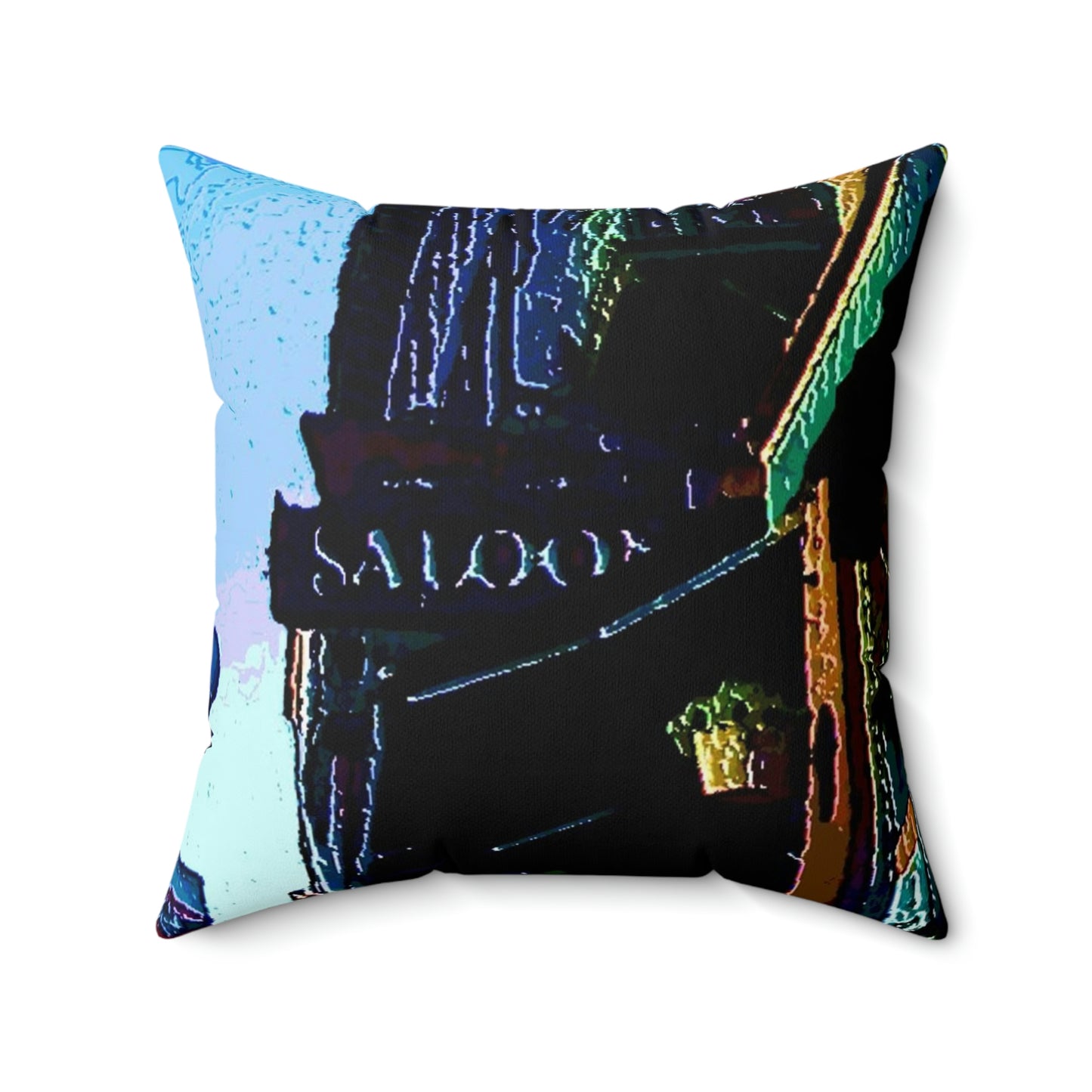 Spun Polyester Square Pillow ...  Pioneer Square & Smith Tower ... 'That World Famous View' ... Colleague Supplied Photo ... Original Works ...
