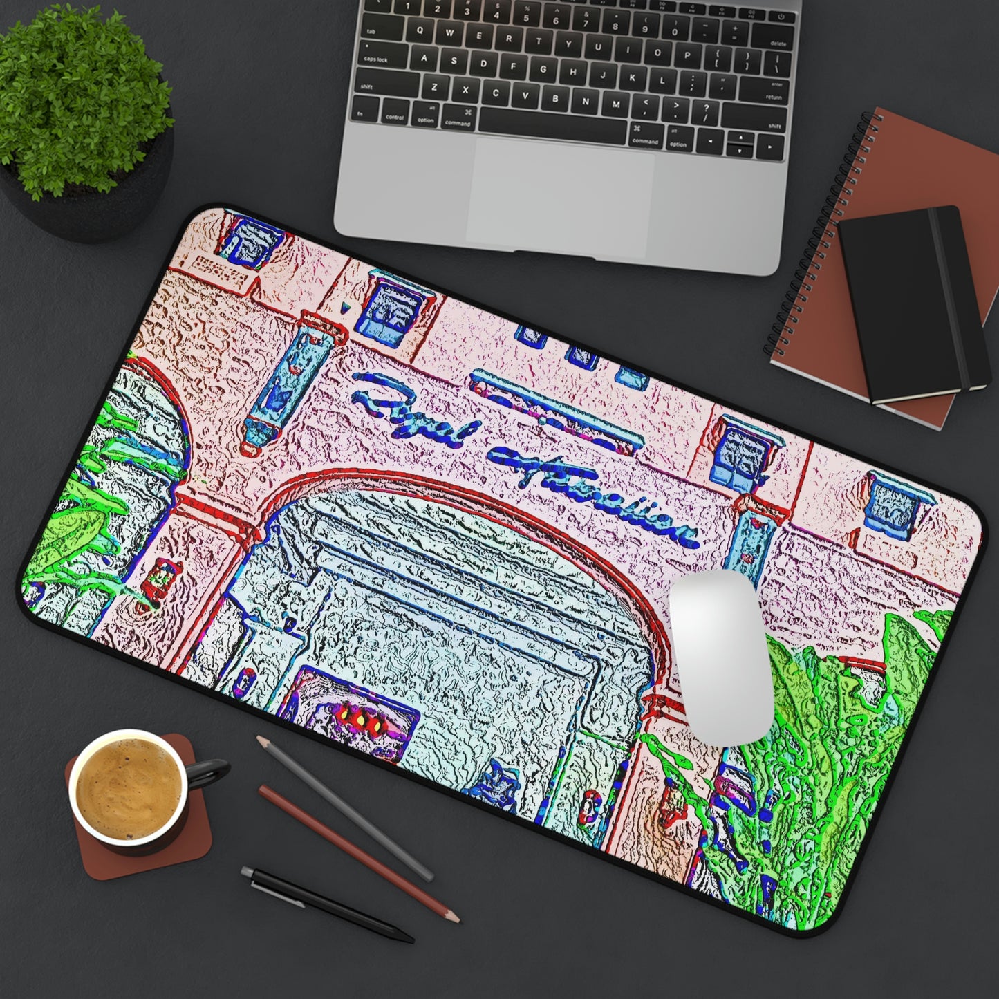 Desk Mat ... "La Grande Entree" At: 'The Pink Palace' ... The Royal Hawai'ian ... Honolulu, HI ... '27Oct2014' ... Original Works ...