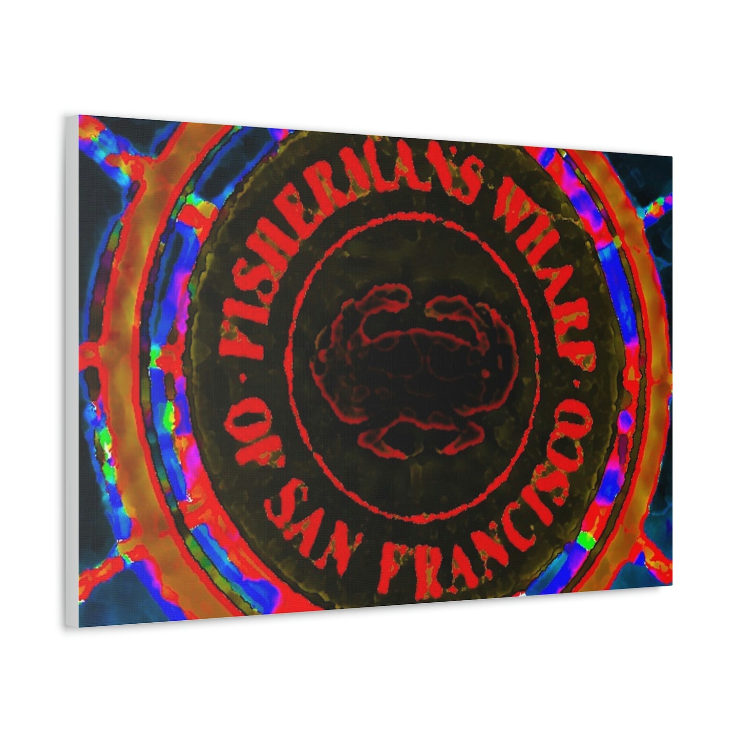 Satin Canvas, Stretched ... "No.9 Fishermen's Grotto - Fishermen's Wharf, SF, California" ... Family Archives: 1970's ... Original Works ...