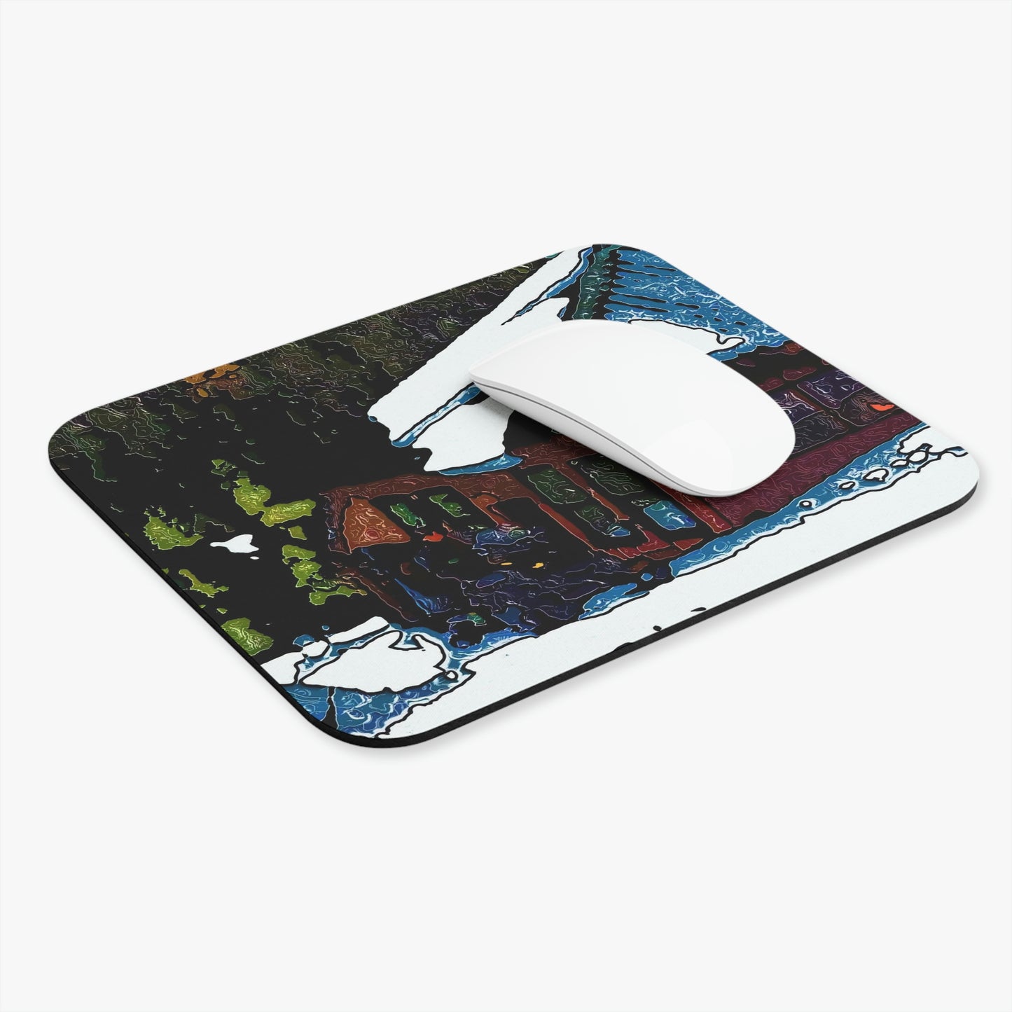 Mouse Pad (Rectangle) ... "A Rider Passeth-Through-It" ... Colors Galore & A Bit Of Impressionism ... Original Works. Winter 2021. Central Idaho. Rendering Time: 12 Hours ...