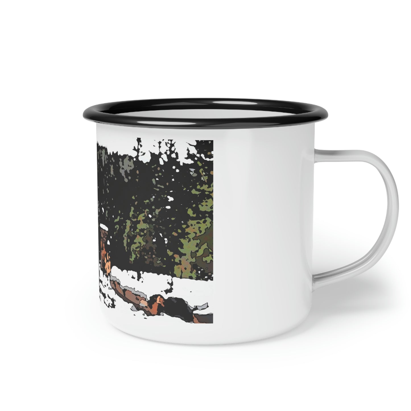 Enamel Camp Cup ... Snow ... Fractals ... Three-Wheeler-Speed ... & "Warmth-In-A-Mug!" ...