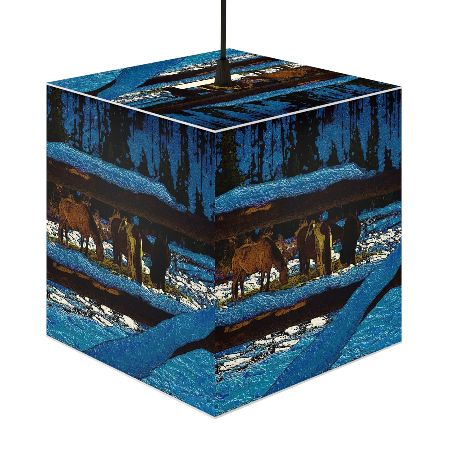 Light Cube Lamp ...  A Horse ... A Saddle ...  Foraging Through The Snow ...  An_Asses 'Cry' ... Central Idaho, November 2022 ...  Original Works ..