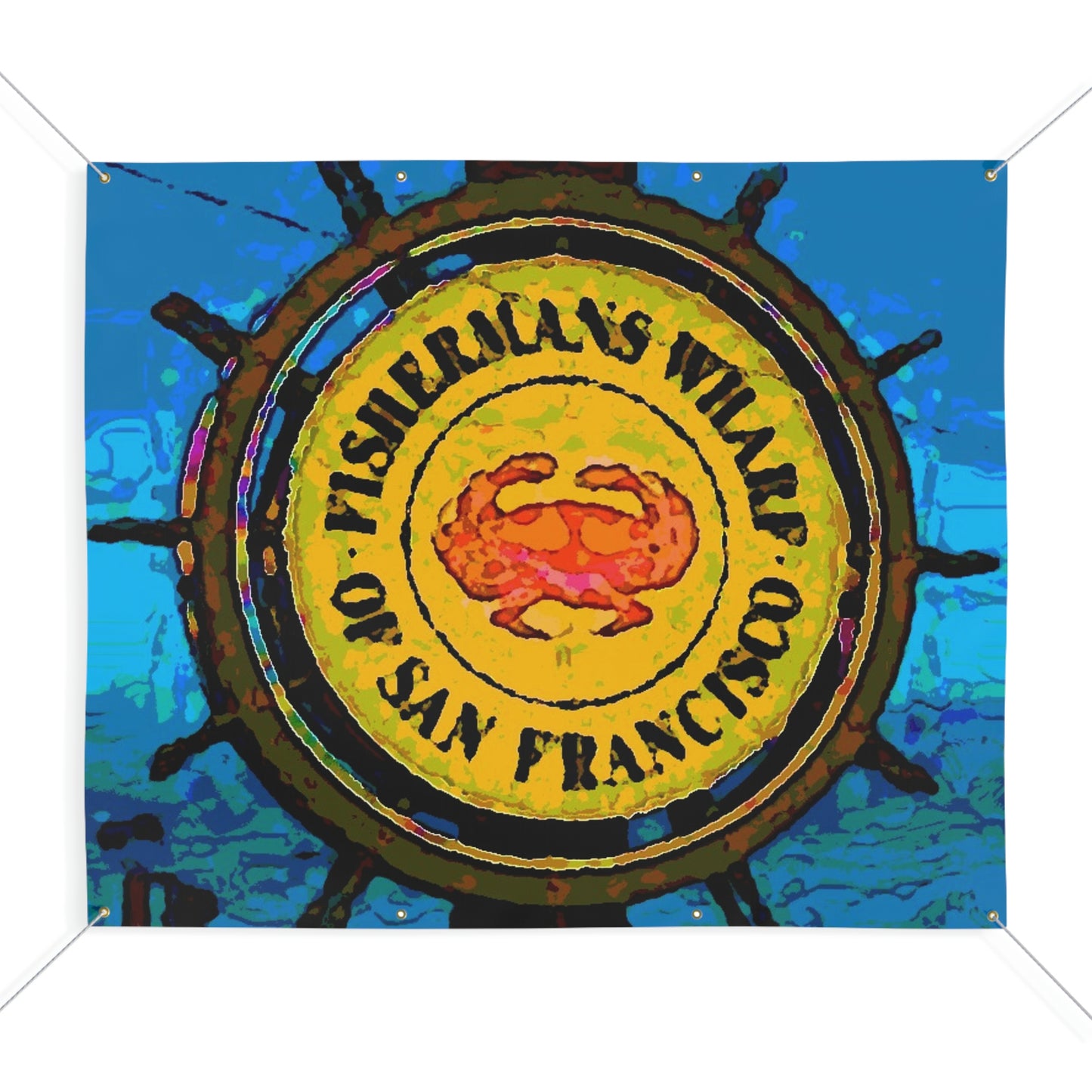 Matte Banner ... "No.9 Fishermen's Grotto - Fishermen's Wharf, SF, California" ... Family Archives: 1970's ... Original Works ...
