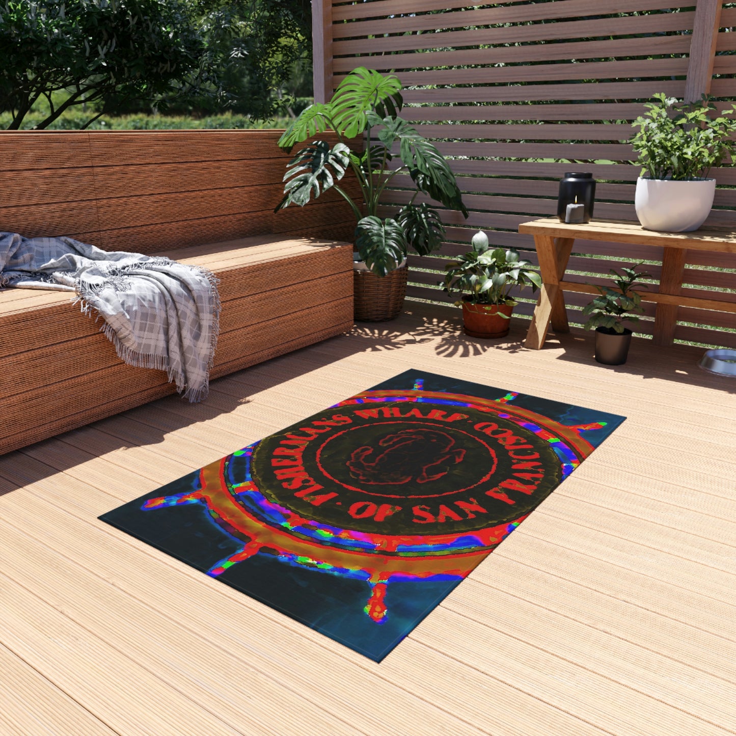 Outdoor Rug ...  "No.9 Fishermen's Grotto - Fishermen's Wharf, SF, California" ... Family Archives: 1970's ... Original Works ...