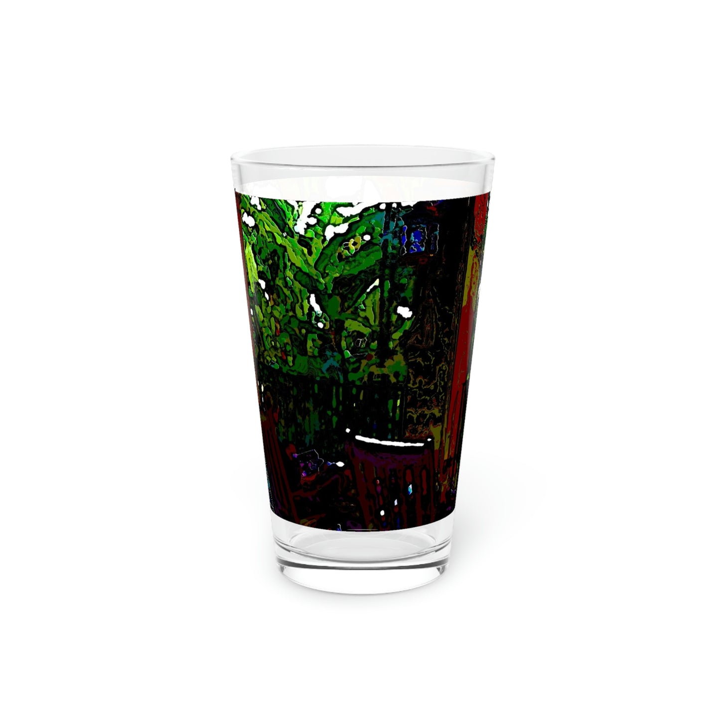 Pint Glass, 16oz ... Lanai & Rocking Chairs At: 'The Pink Palace' ... The Royal Hawai'ian ... Honolulu, HI ... '27Oct2014' ... Original Works ...