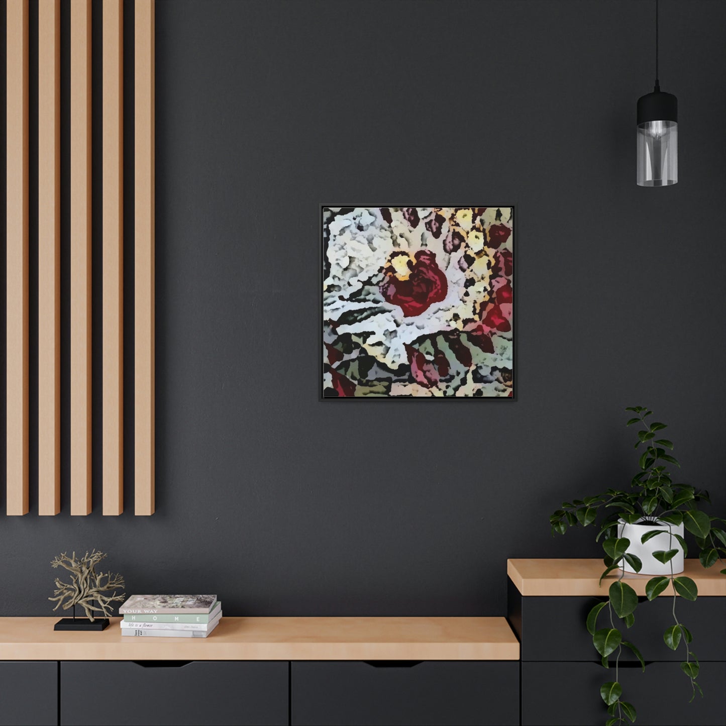 Gallery Canvas Wraps, Square Frame ... "A Friendly Flower" ... Pointsettia 'Pointing' ... Original Works ... (Supplied Photograph) ...