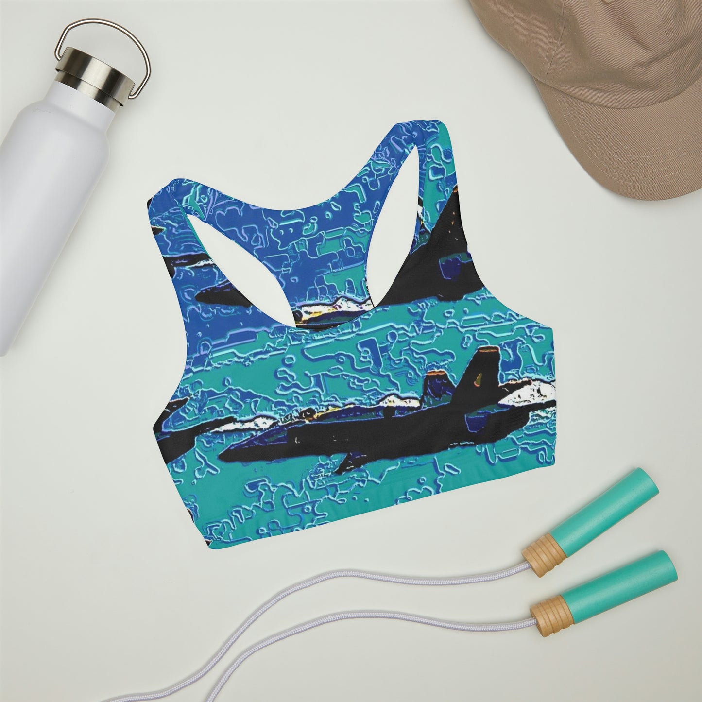 Girls' Double Lined Seamless Sports Bra ... Seattle Seafair ..."Blue Angels Run Over Lake Washington" ... Circa Mid 1980's ... Dr FJ Holt ... Original Works ...