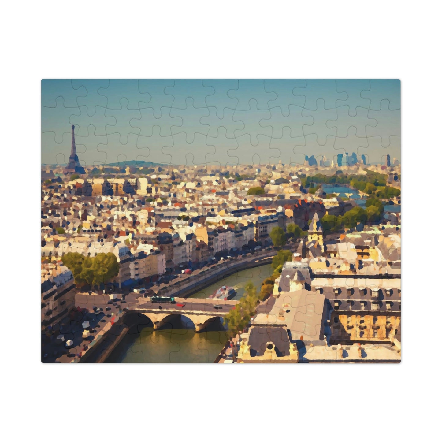 Jigsaw Puzzle (30, 110, 252, 500,1000-Piece) ... Au Paris ... "Along The River Seine" ... Barbara Joan Bonnell-Holt: 1972 ... Original Works ...