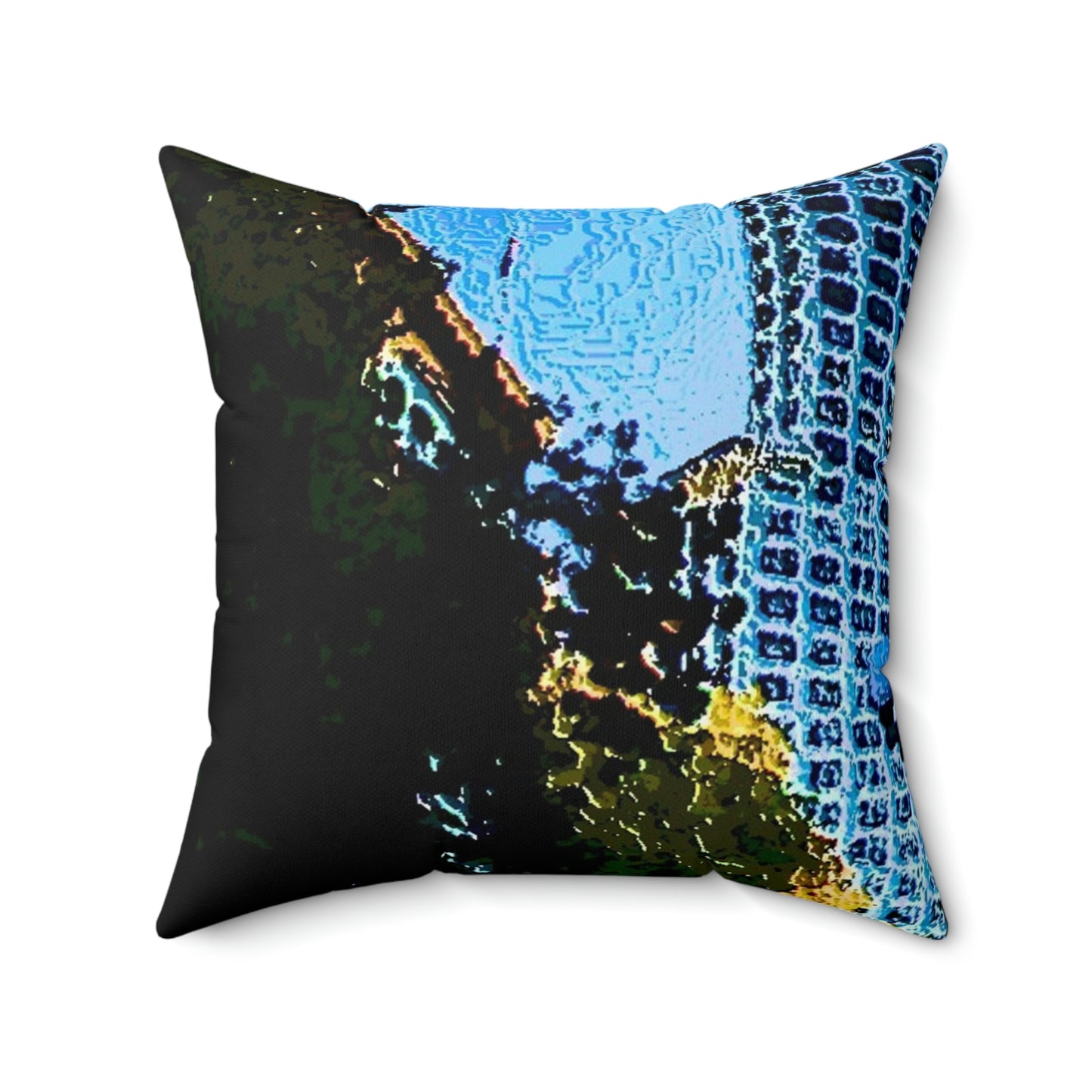 Spun Polyester Square Pillow ...  Pioneer Square & Smith Tower ... 'That World Famous View' ... Colleague Supplied Photo ... Original Works ...