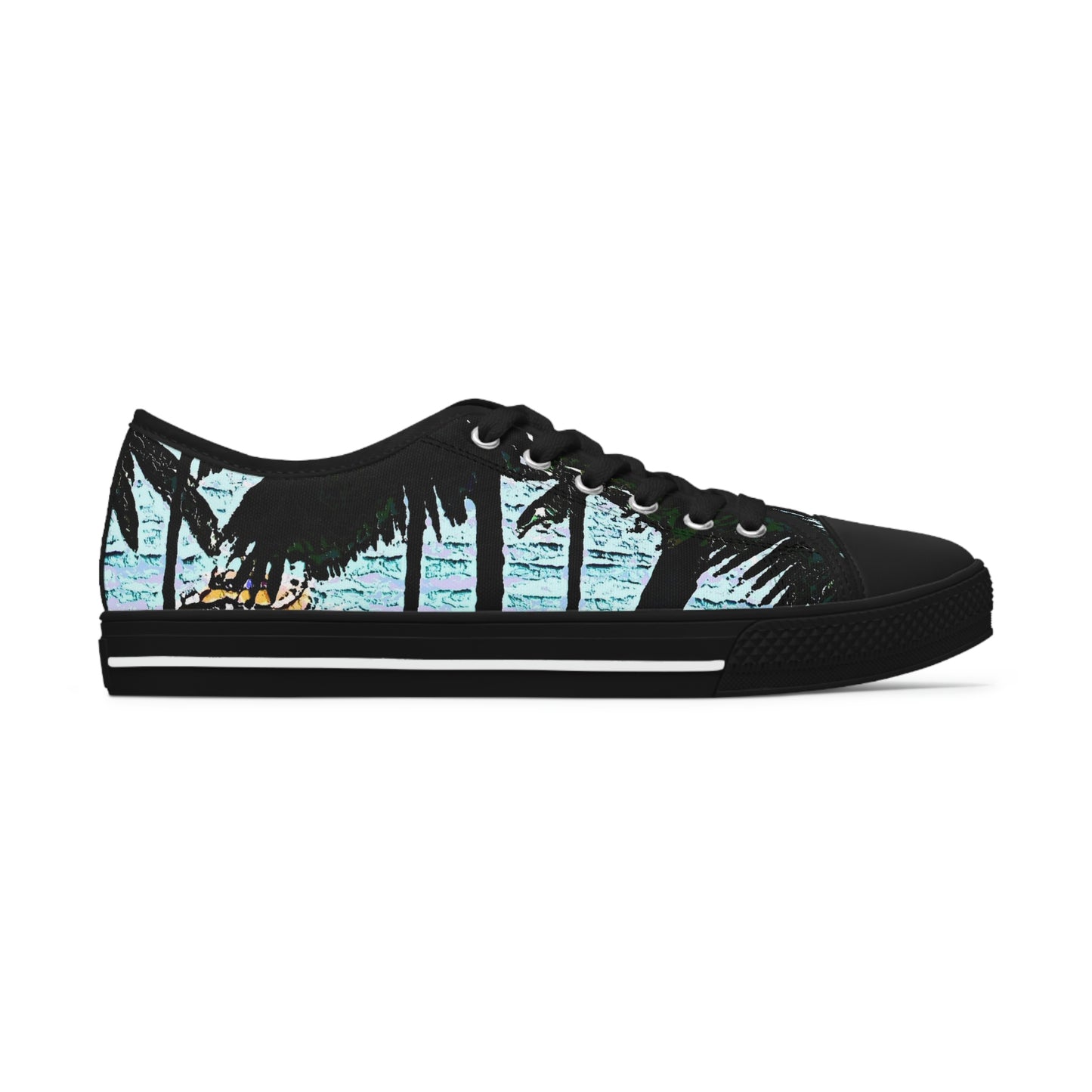 Women's Low Top Sneakers ... "A Beautiful Beach Amongst The Palms" ... The Outrigger Waikiki, Honolulu, Oahu ... Original Works ...