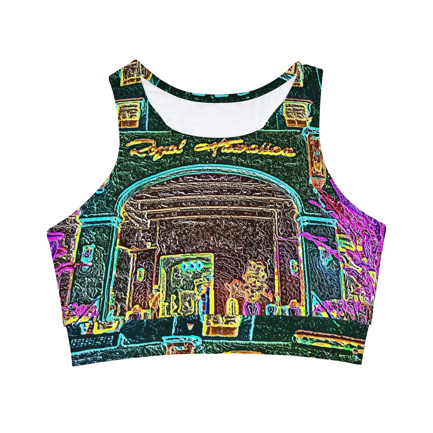 High Neck Crop Bikini Top ... "La Grande Entree" At: 'The Pink Palace' ... The Royal Hawai'ian ... Honolulu, HI ... '27Oct2014' ... Original Works ...