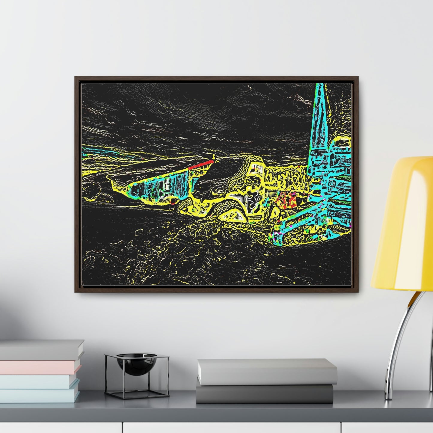 Gallery Canvas Wraps, Horizontal Frame ... "Snow Vehicle In Snow Storm At-Rest" ... Circa 12Mar23 ... Central Idaho ... 18-Hours Rendering Time: Original Works ...