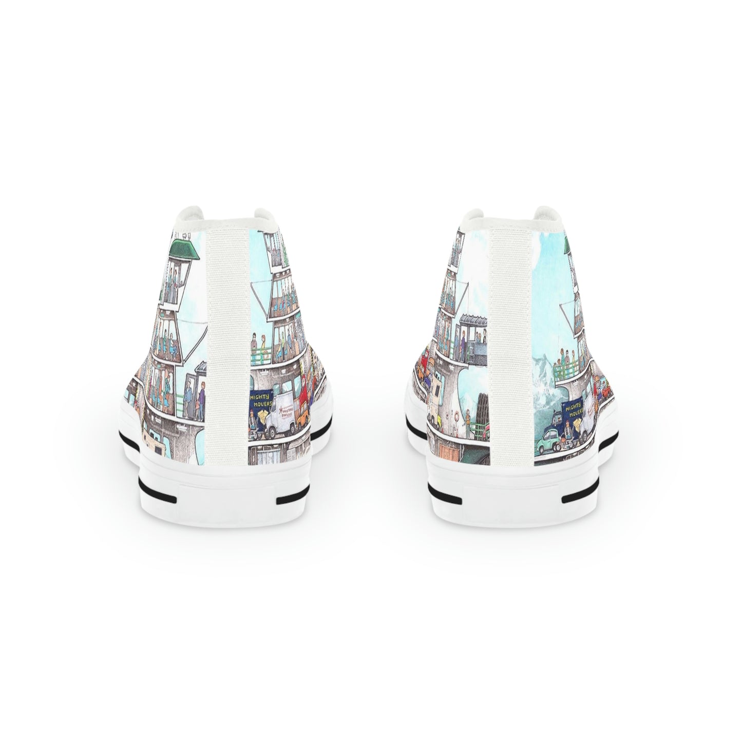 Men's High Top Sneakers ... WADOT ... Washington State Ferries ... 'And-A-Classic Of Old' ...
