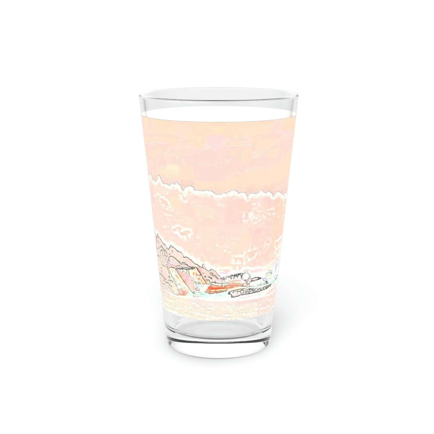 Pint Glass, 16oz ... Seattle Columbia Cup On Lake Washington ... "Dave Wilcox Heads For The Win" ... Associate Gift-Photo ... Original Works ...