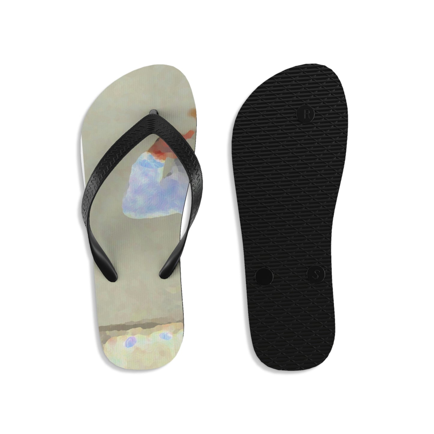Unisex Flip-Flops ... "Here's To You Friends & Associates" ... Geting-Er-Done ... Idaho / Washington Border (Lewiston, ID - Clarkston, WA) ... Original Works: Rendering Time: 8 Hours ...