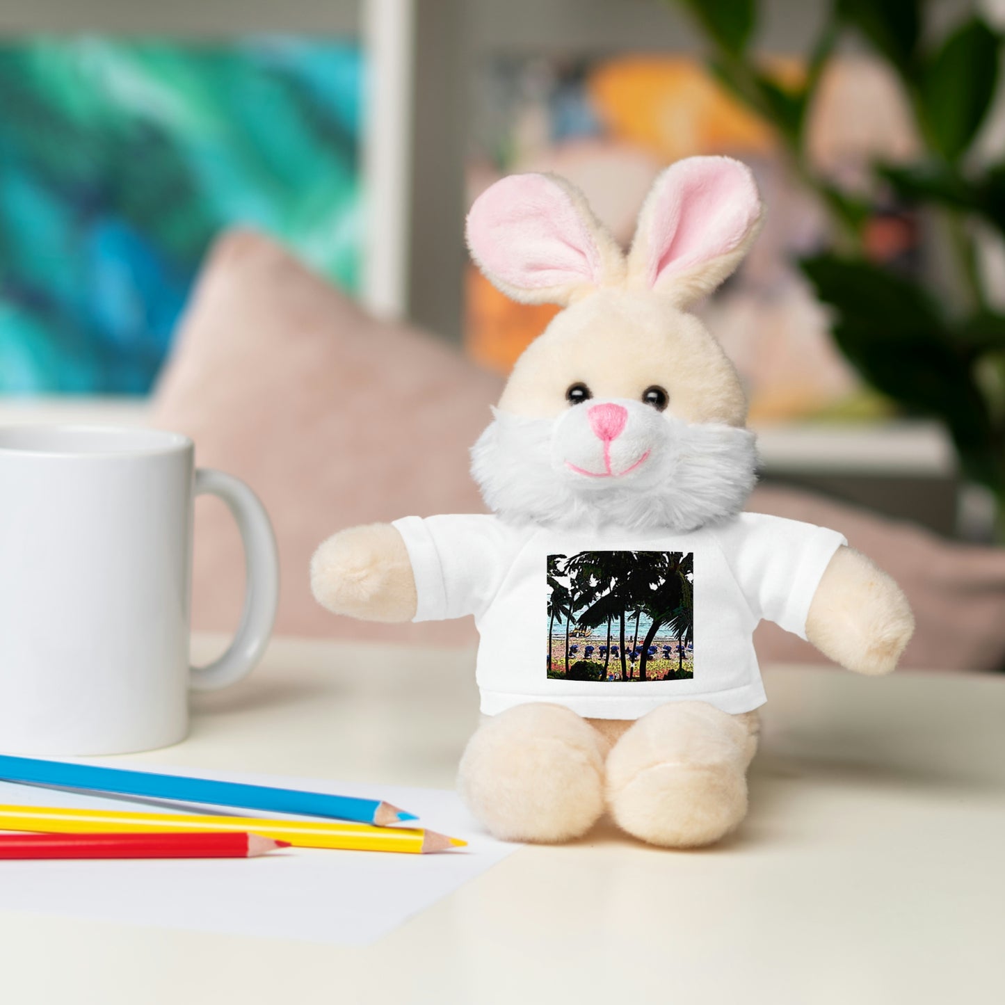 Stuffed Animals with Tee ... "A Beautiful Beach Amongst The Palms" ... The Outrigger Waikiki, Honolulu, Oahu ... Original Works ...