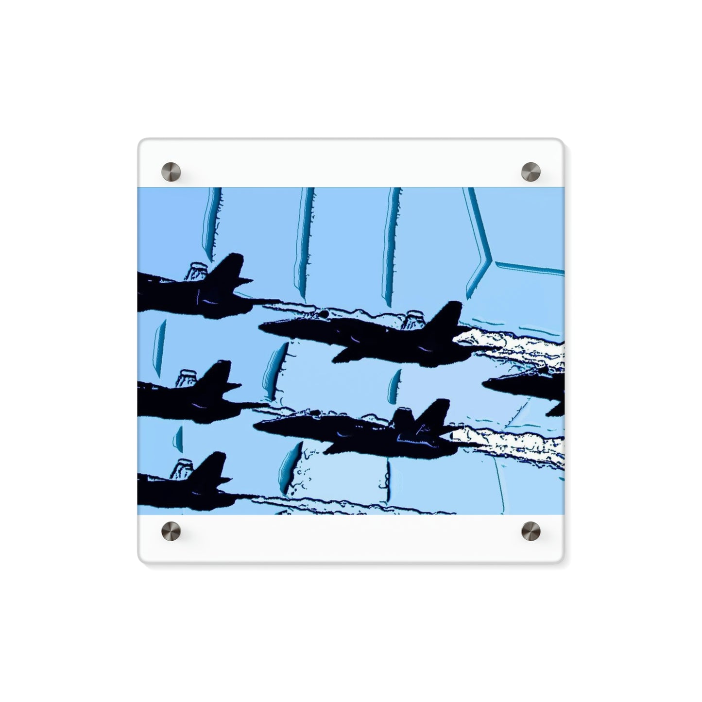 Acrylic Wall Art Panels ... Seattle Seafair ..."Blue Angels Run Over Lake Washington" ... Circa Mid 1980's ... Dr FJ Holt ... Original Works ...
