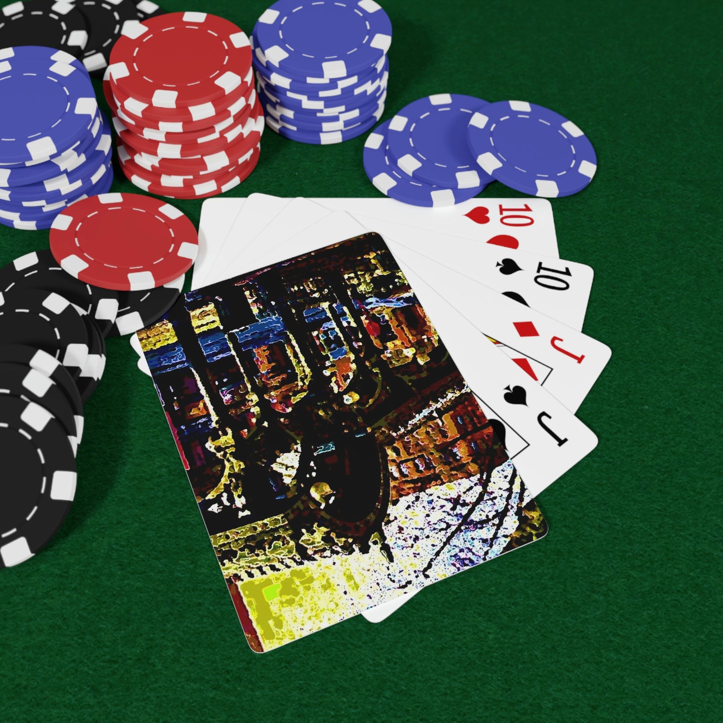 Custom Poker Cards ... A Very Fine Place To Meet ... To Catch The Bus ... 'To Find A Friend' .. Just-To-Hangout ... Dr FJHolt Base Photo ... Original Works ...