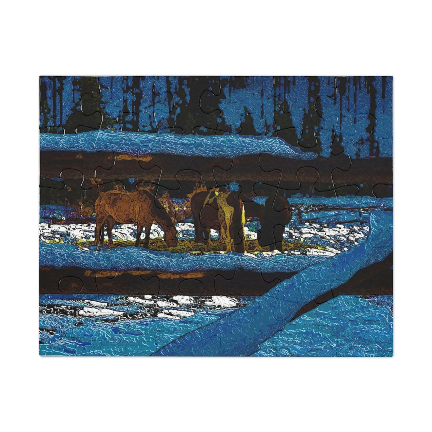 Jigsaw Puzzle (30, 110, 252, 500,1000-Piece) ... A Horse ... A Saddle ...  Foraging Through The Snow ...  An_Asses 'Cry' ... Central Idaho, November 2022 ...  Original Works ...