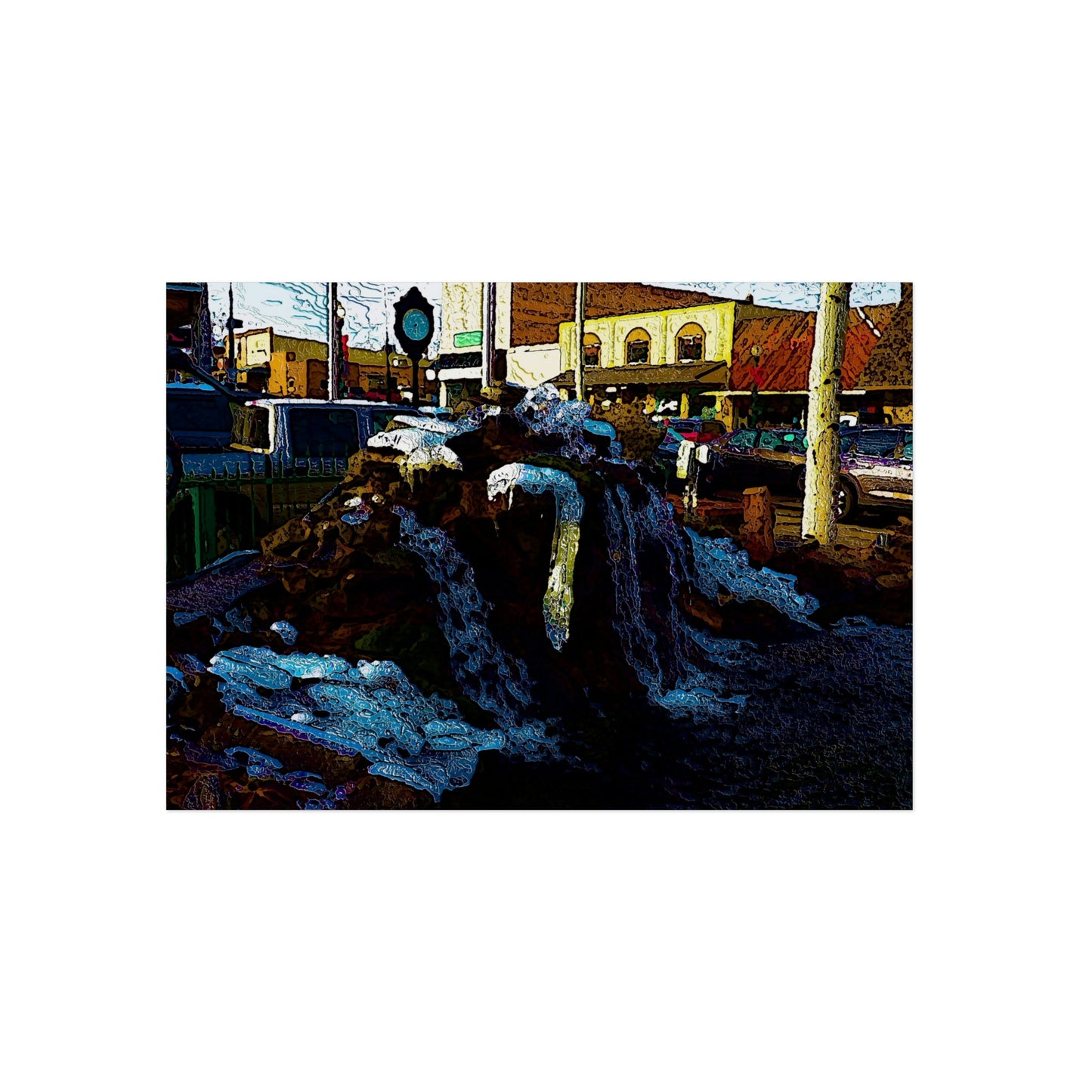 Aluminum Composite Panels ... Sculpted ... "Ice & Water Scape" ... Downtown Grangeville, Idaho, USA (Irwin's Pharmacy) ... 4Jan23 ... Original Works ...