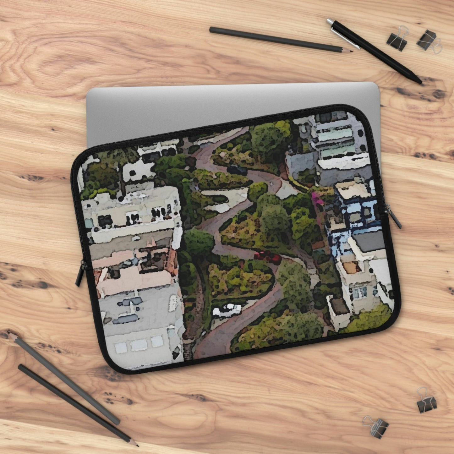 Laptop Sleeve ... A Crazy Street ... 'Eight Winding Curve-Switchbacks' ... "Lombard Street, San Francisco, CA' ... Family Archives: 1970's ... Original Works ...