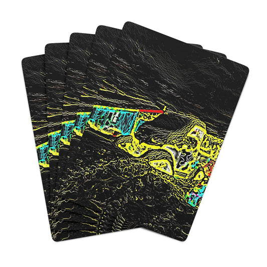 Custom Poker Cards ... "Snow Vehicle In Snow Storm At-Rest" ... Circa 12Mar23 ... Central Idaho ... 18-Hours Rendering Time: Original Works ...