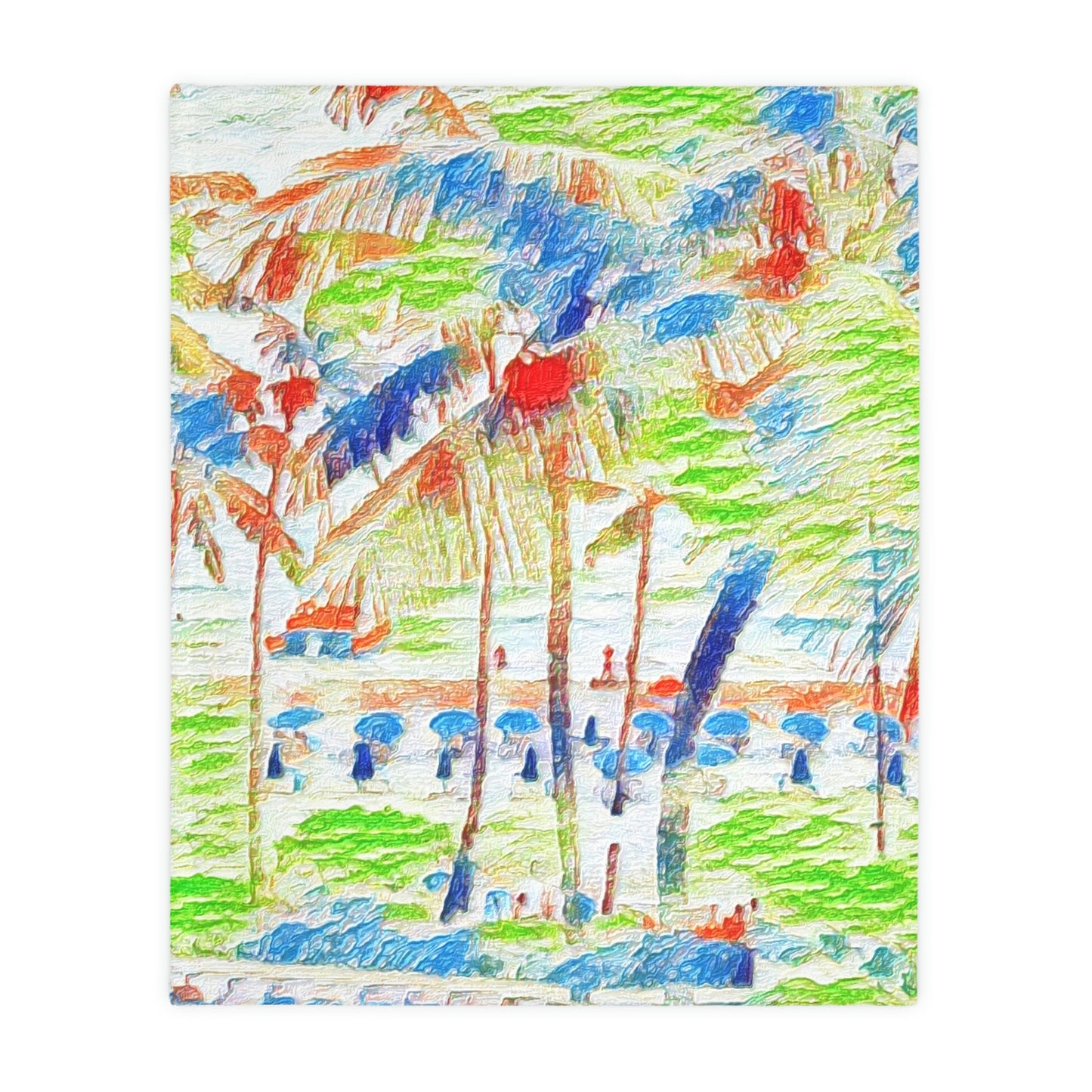 Velveteen Minky Blanket (Two-sided print) ... "The Royal Hawai'ian: Waikiki Beach_Beach" ... Honolulu, HI ... October 2014 (Halloween) ... Original Works ...