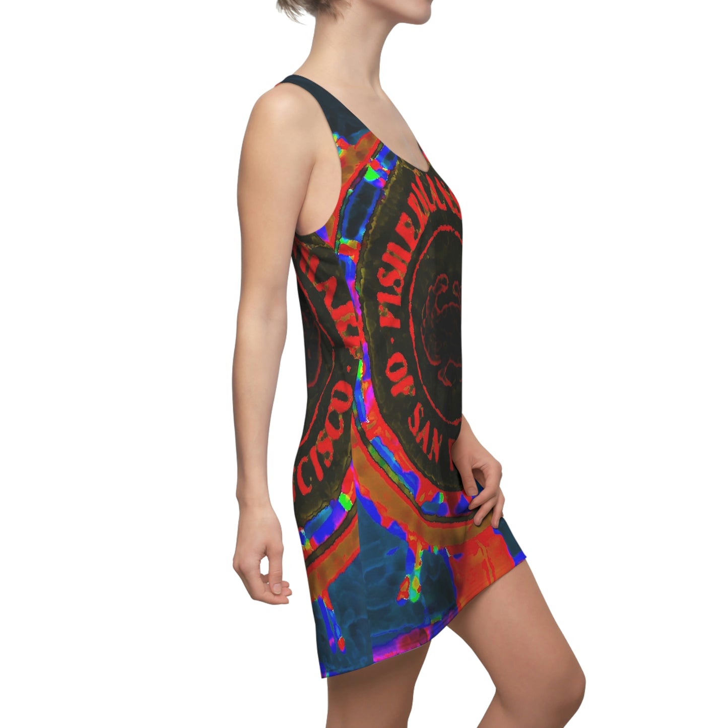 Women's Cut & Sew Racerback Dress ... "No.9 Fishermen's Grotto - Fishermen's Wharf, SF, California" ... Family Archives: 1970's ... Original Works ...